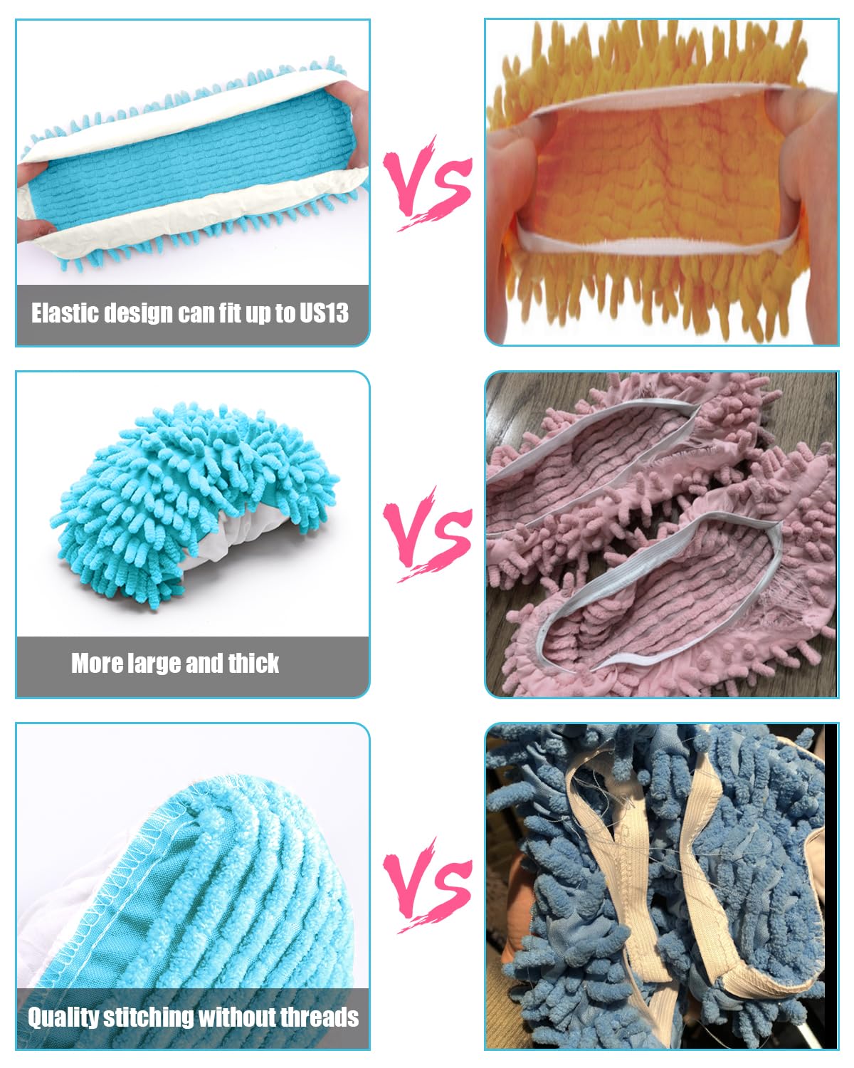 8 Pcs Mop Slippers Socks Floor Cleaning (8 Count)