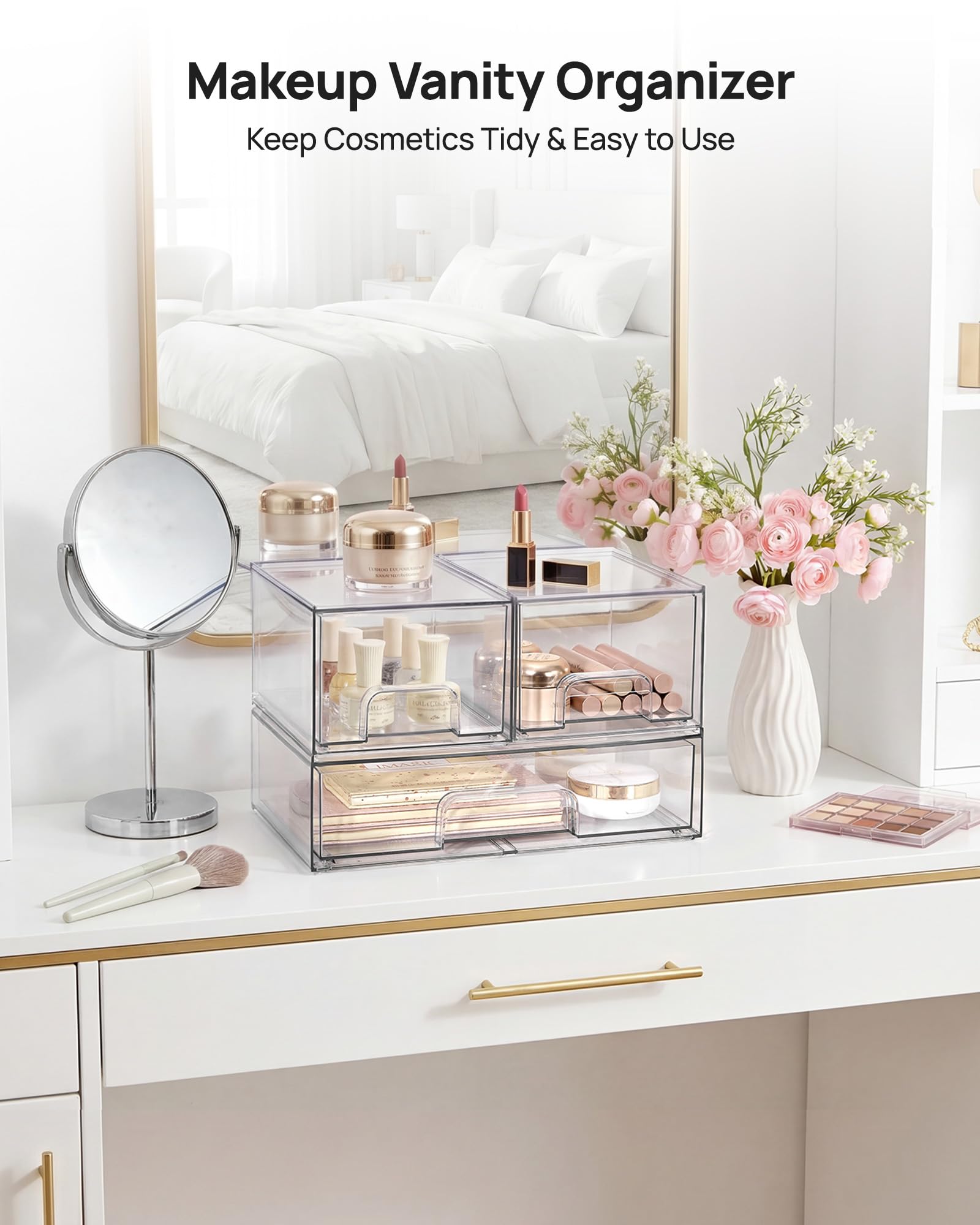 Clear Stackable Storage Drawers Set of 4 (4 Count)
