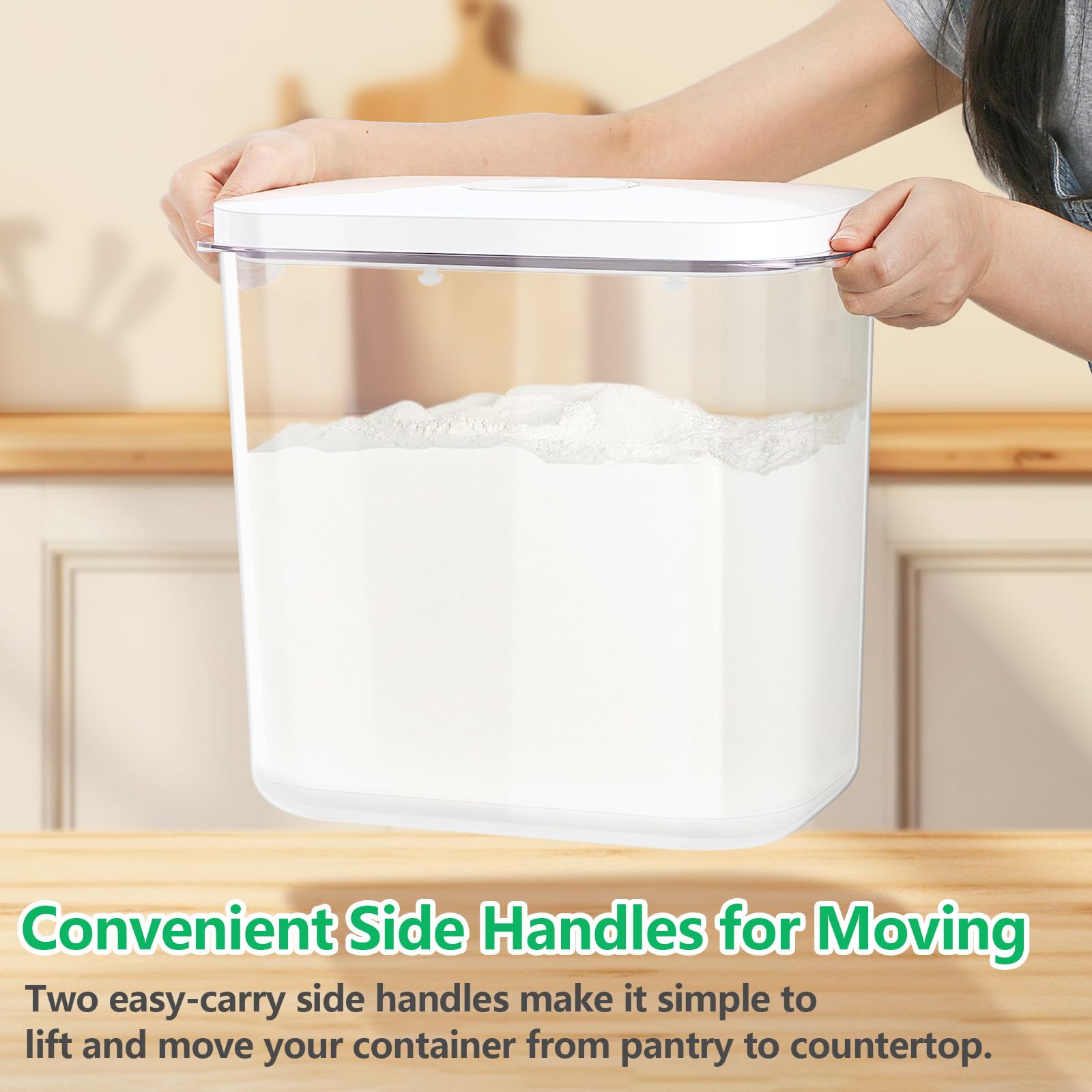 Airtight Rice Container 25 Lbs with Handle and Cup