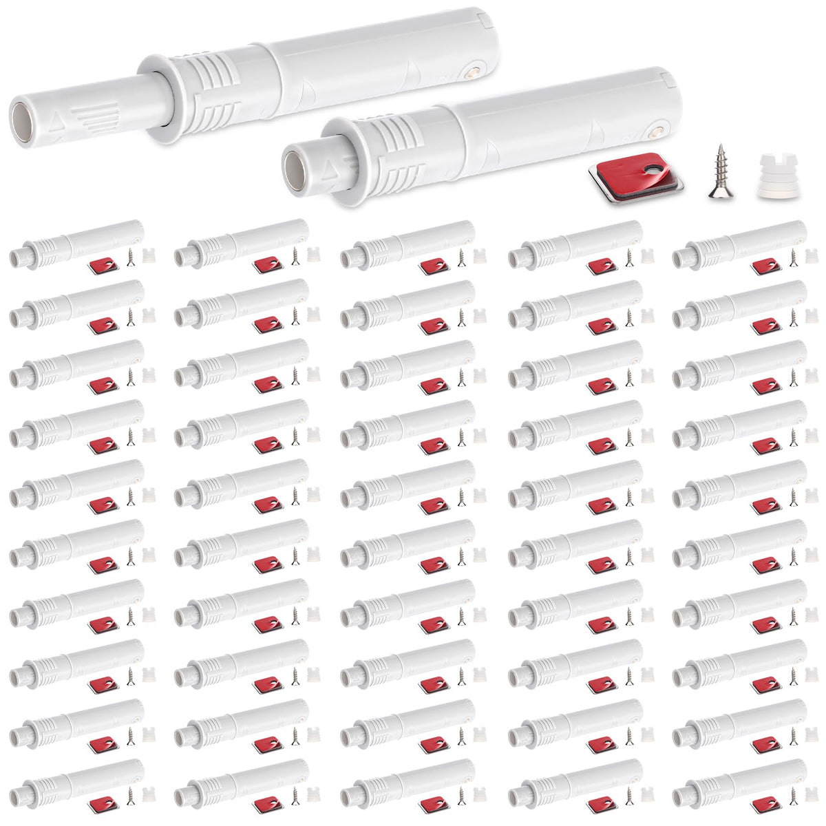 50 Pack Magnetic Push Latches Handleless Push to Open Cabinet Drawer Hardware for Kitchen (50 Count)