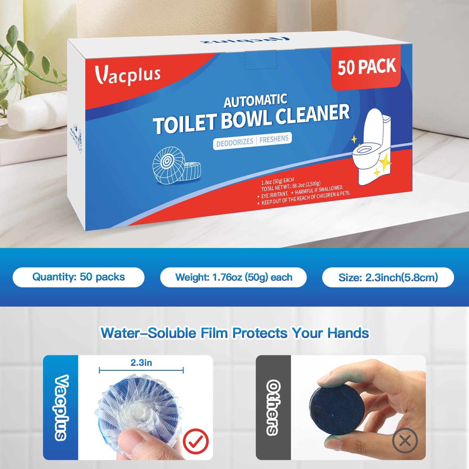 Automatic Toilet Bowl Cleaner Tablets (50 Count)