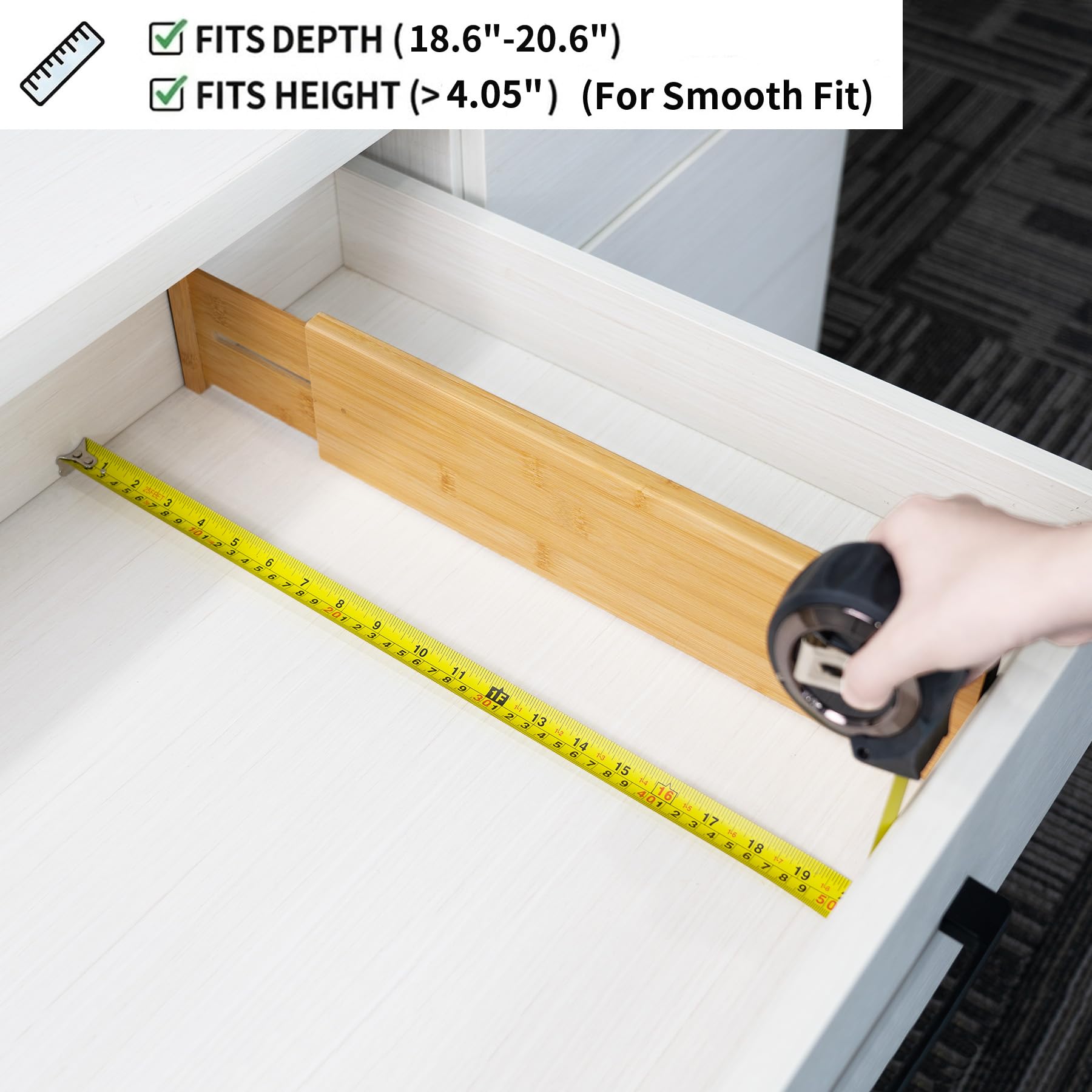 Bamboo Drawer Dividers Large