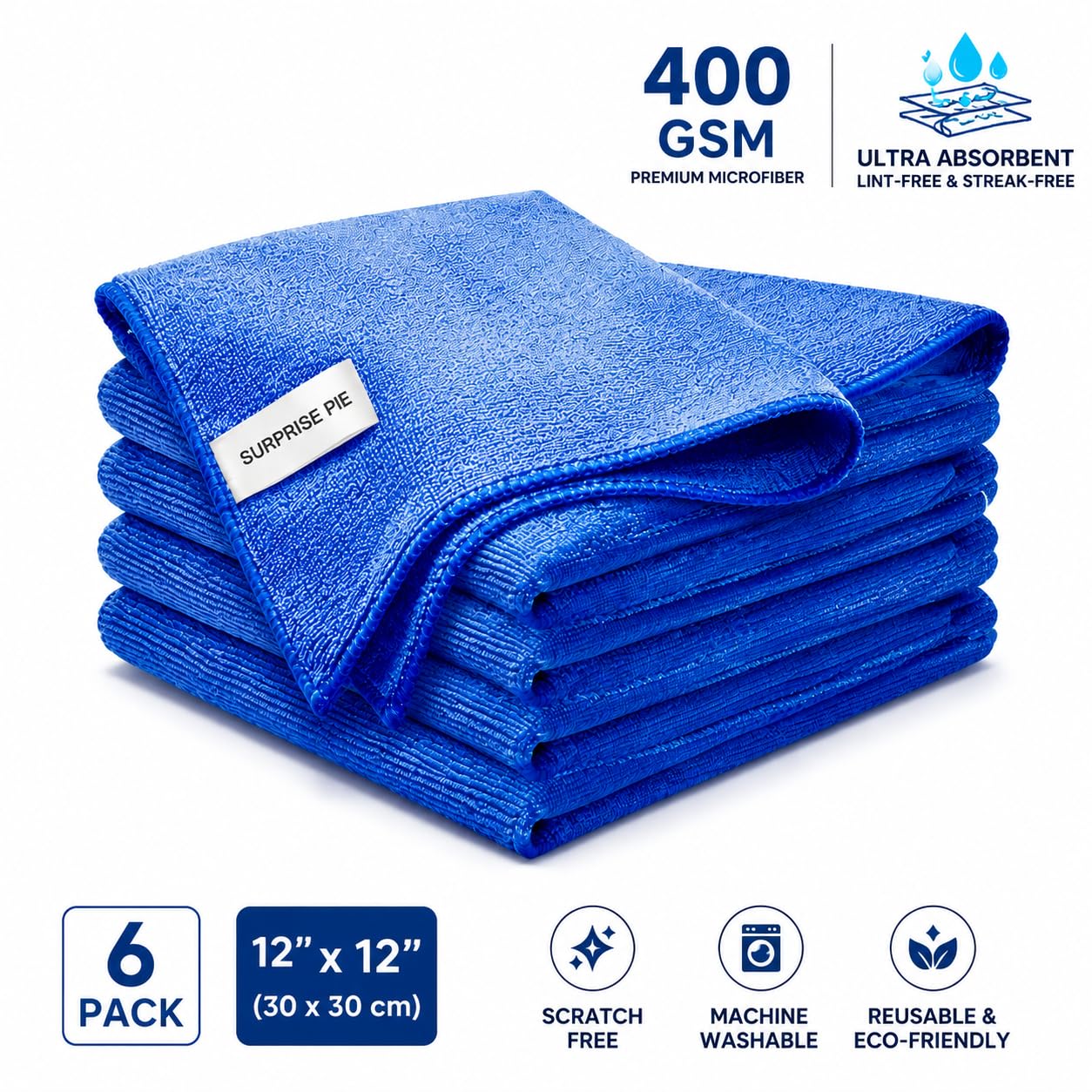 Premium Microfiber Cleaning Cloths (8 Count)