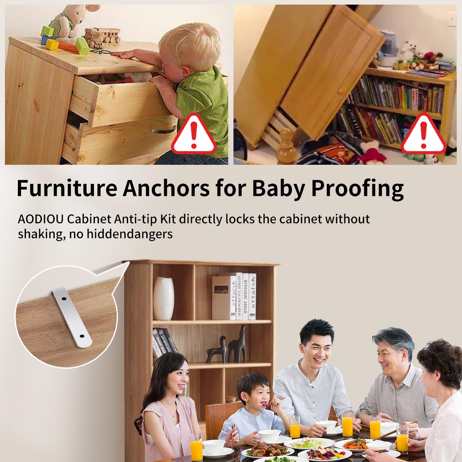 furniture anchors wall safety straps (2 Count)
