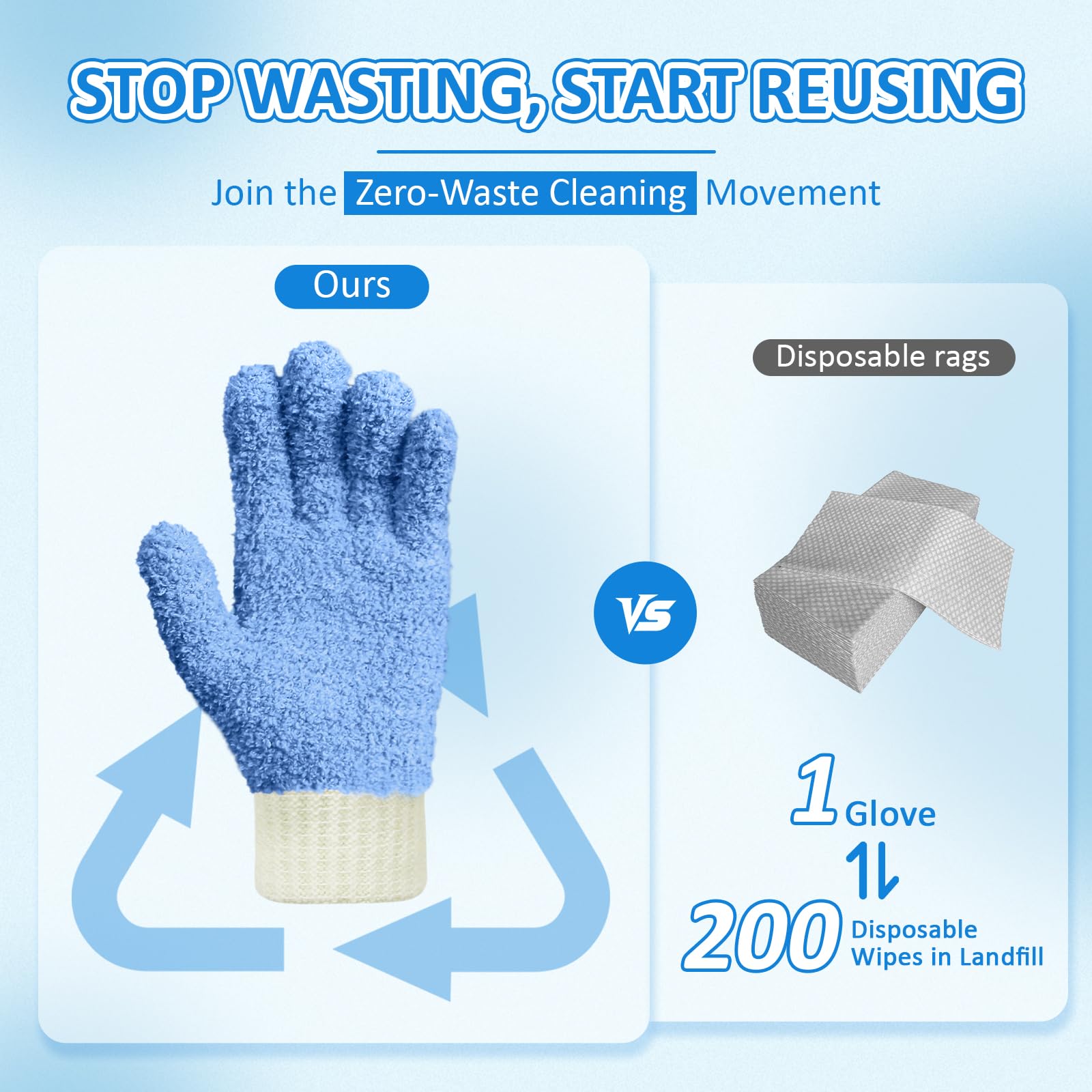 4 Pairs Microfiber Gloves (8 Count)