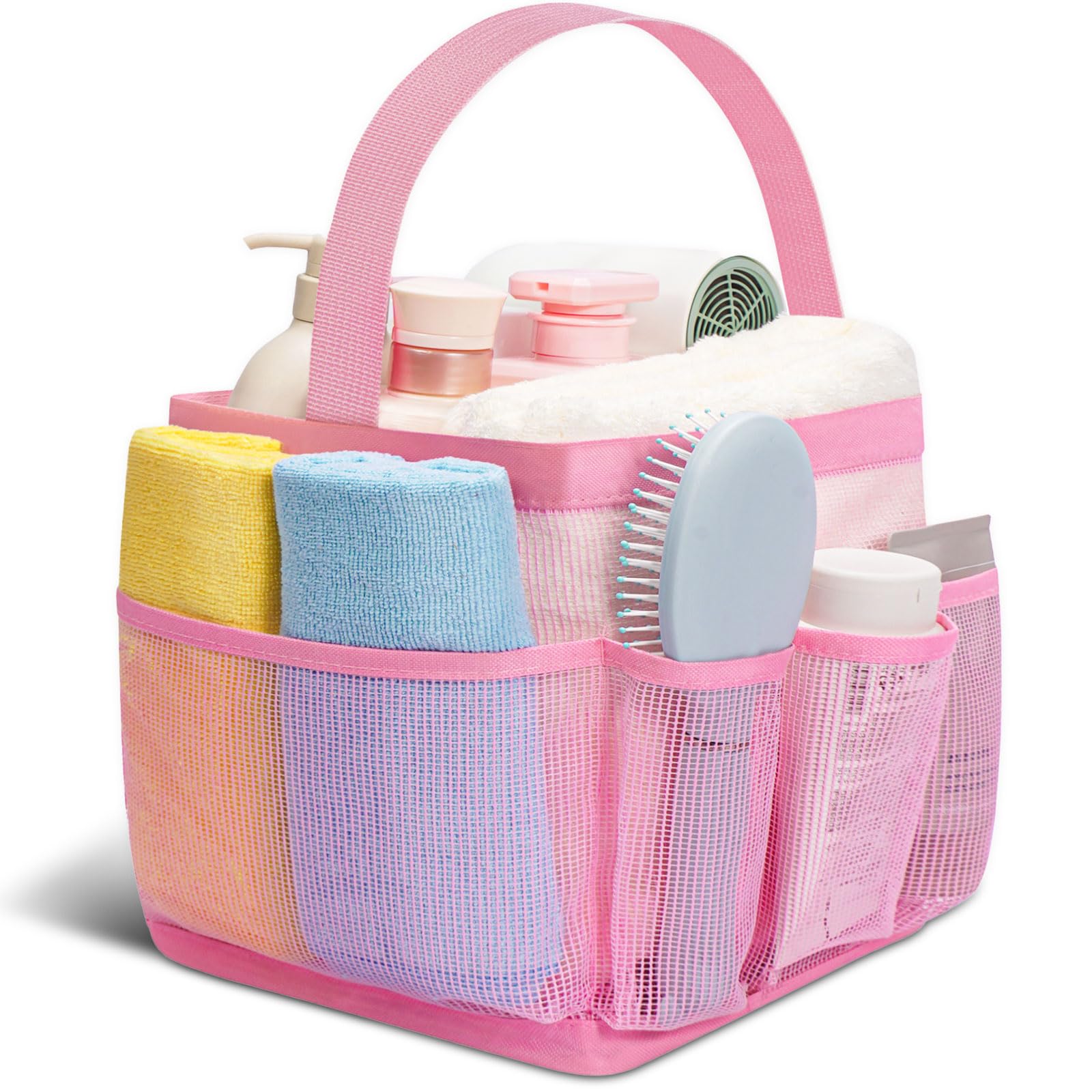 Camping Essentials Shower Caddy Portable for College Dorm Room Essentials for Girls with 8 Pockets