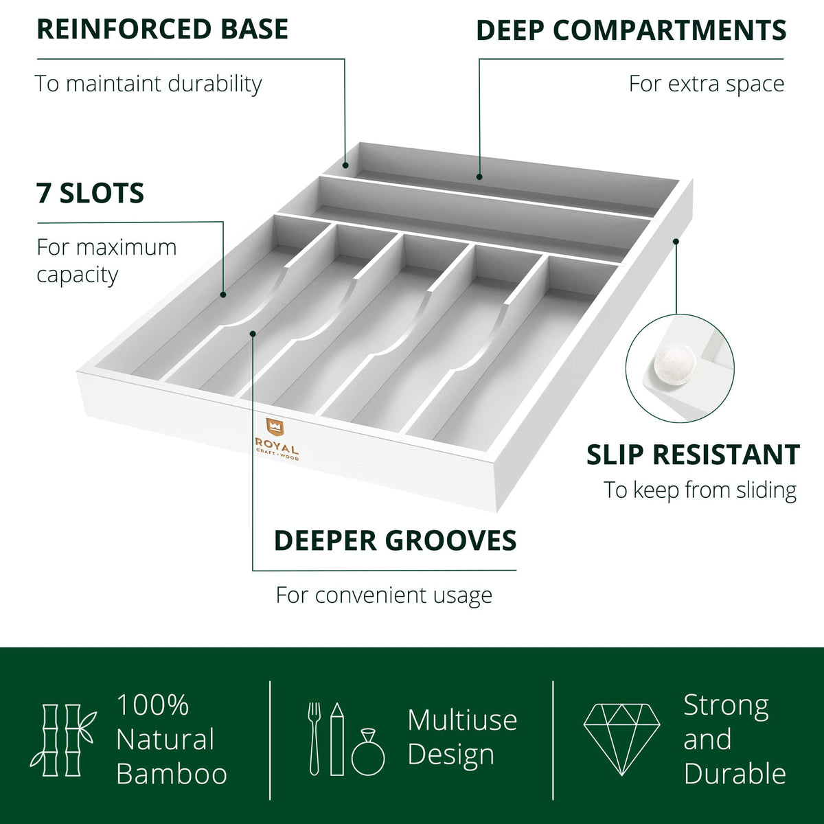Luxury Bamboo Kitchen Drawer Organizer