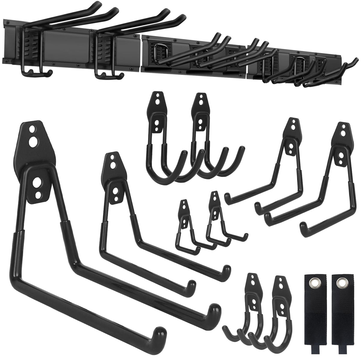 Garden Tool Organizer 48 inches with 18 Garage Wall Hooks in 9 Types (70.4 Ounce)