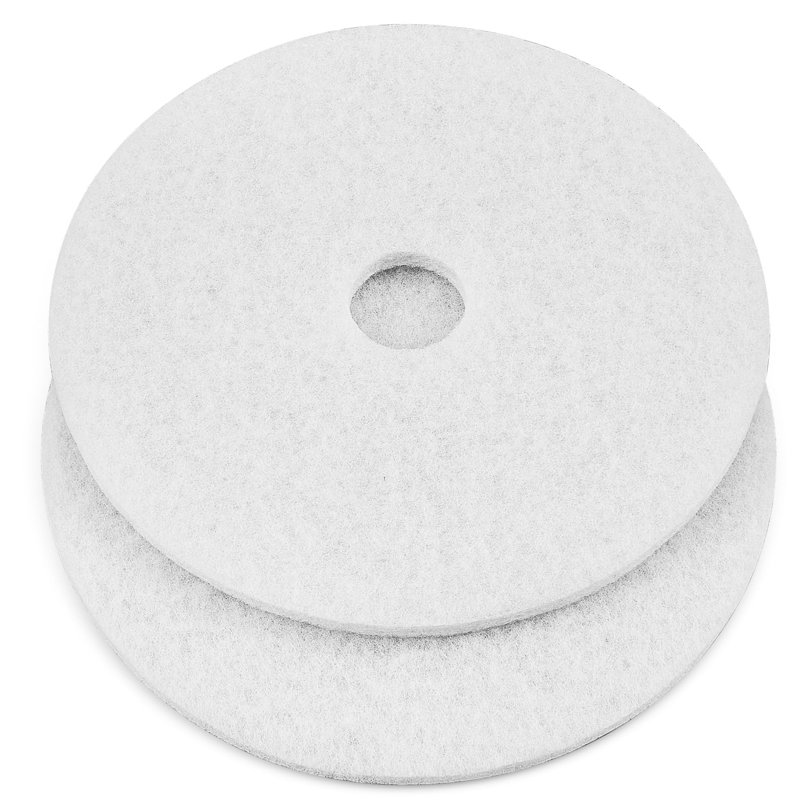 20" White Scrubbing Pads Commercial Cleaning Orbiter Pads (2 Count)