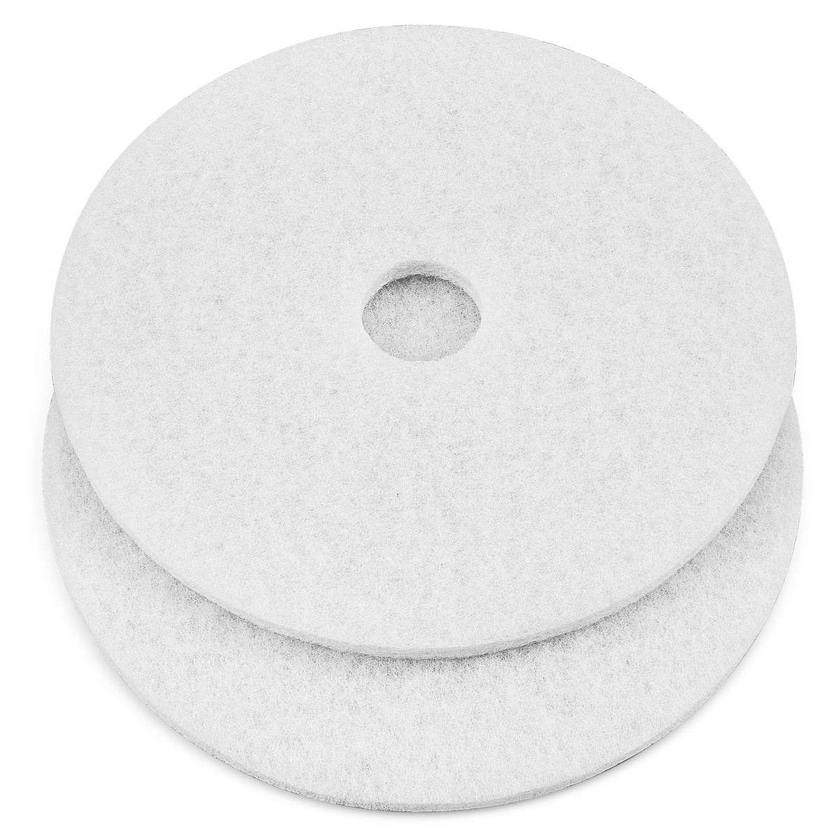 2 Pcs 12" White Scrubbing Pads Commercial Cleaning Orbiter Pads (2 Count)