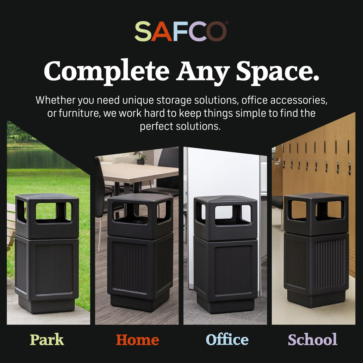 Canmeleon Recessed Panel Indoor Outdoor Trash Can