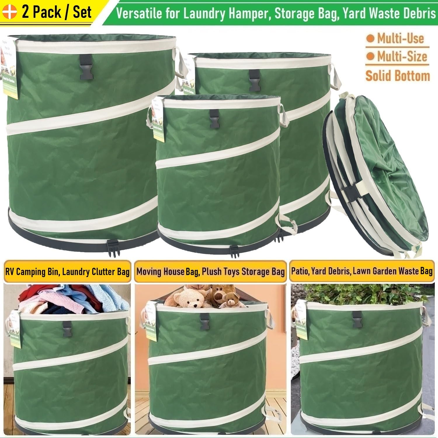 2 Pack 24 Gallon Collapsible Trash Can (2 Count)