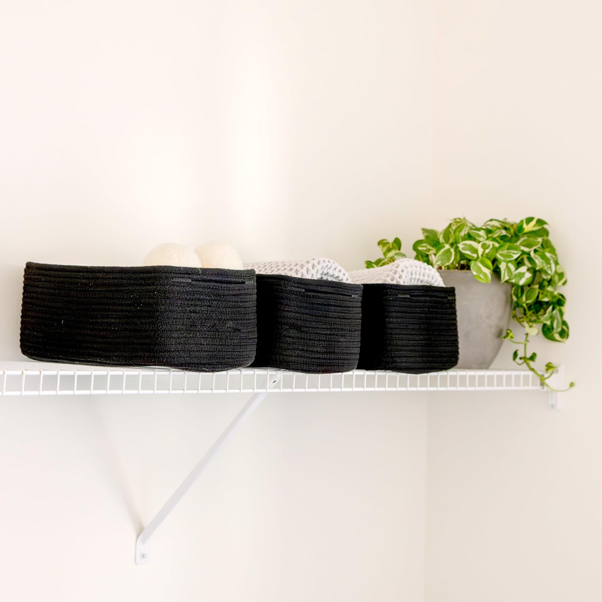 13.5”x8.5”x5.5” Rectangle Storage Baskets for Shelves 3 Pack (3 Count)