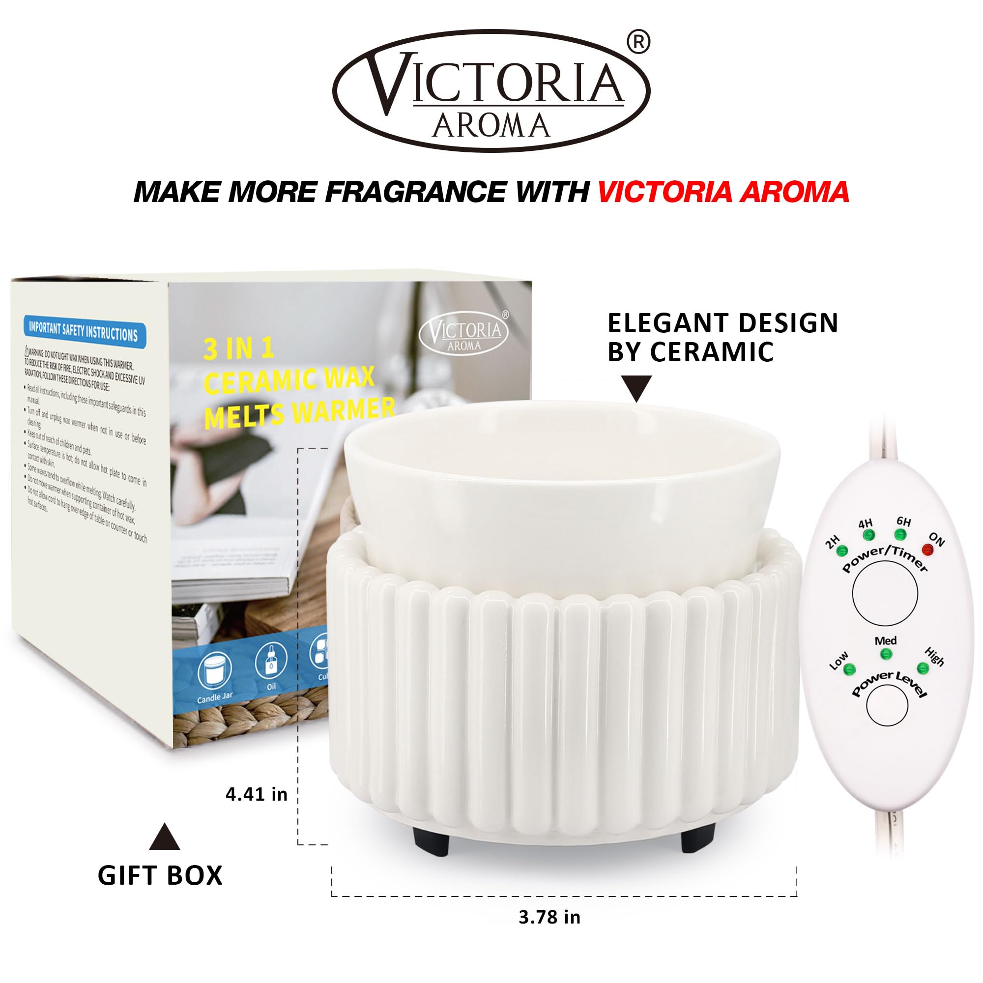 Ceramic Wax Melt Warmer with Timer Candle Warmer for Scented Wax Electric Fragrance Burner for Home