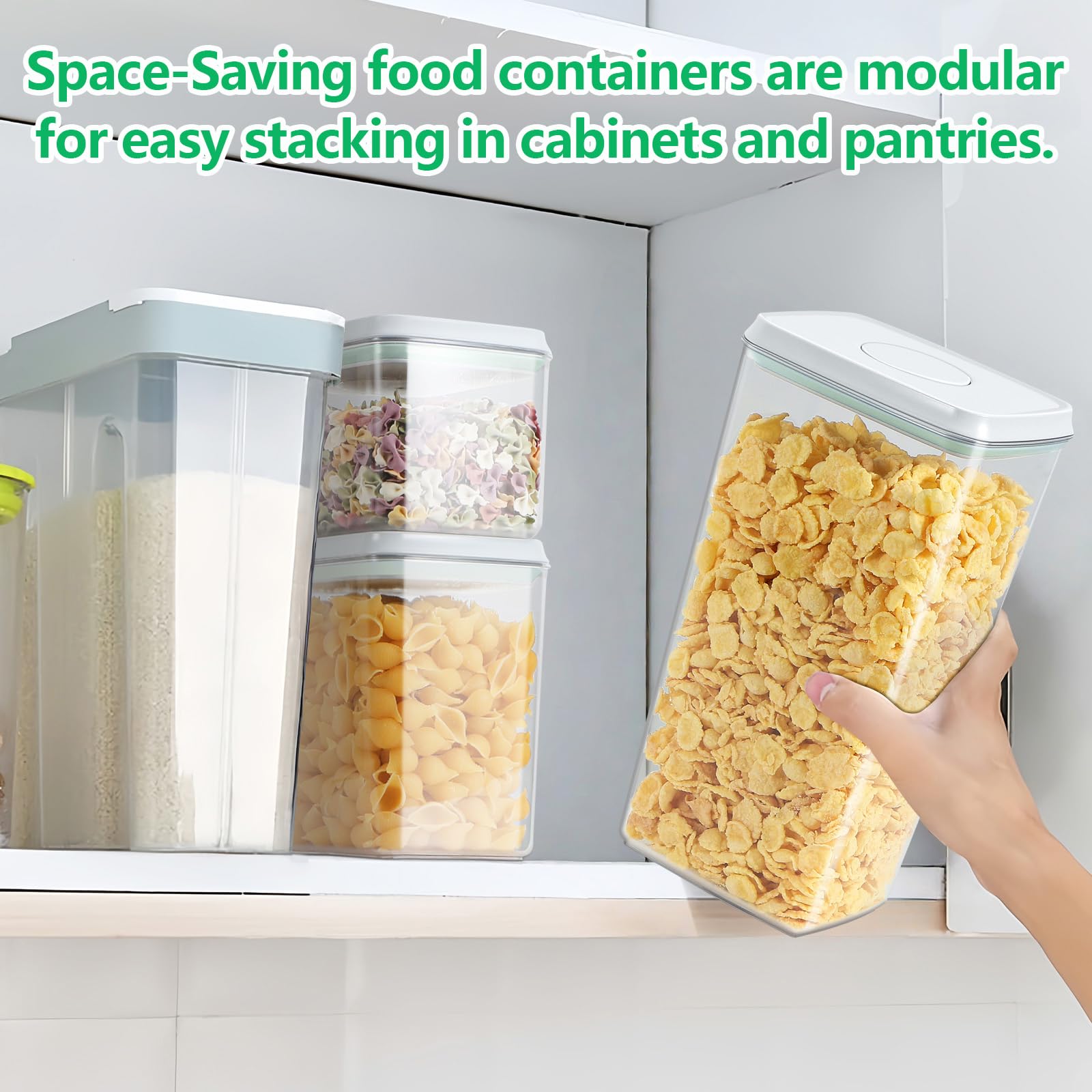 3 Pack Pasta Sugar Storage Containers with Pop (3 Count)