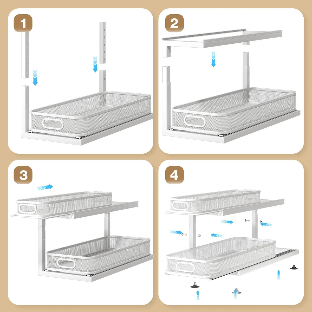 2 Pack 21.3 IN Depth Under Sink Organizer With Next (2 Count)
