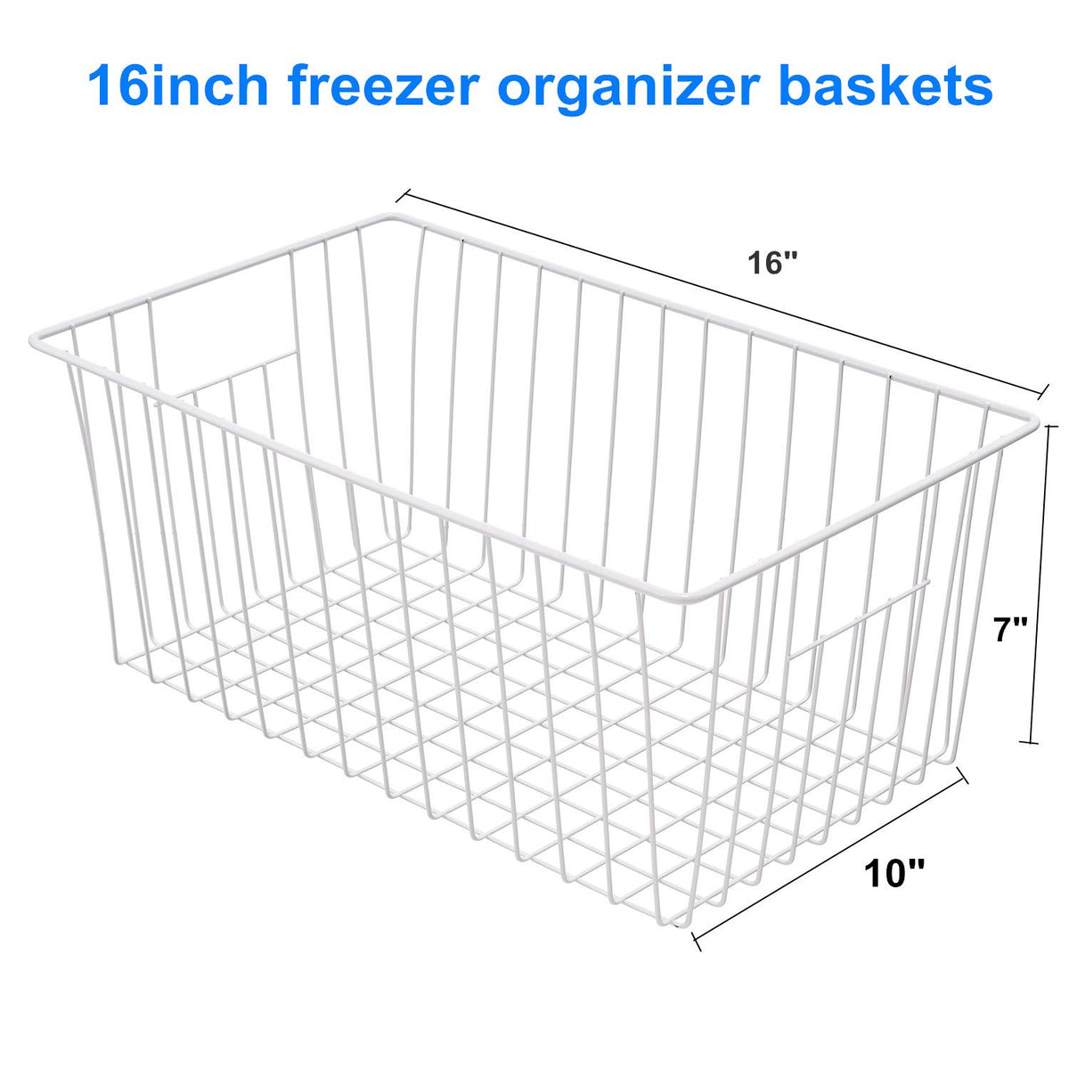 16inch Freezer Wire Storage Organizer Baskets (3 Count)