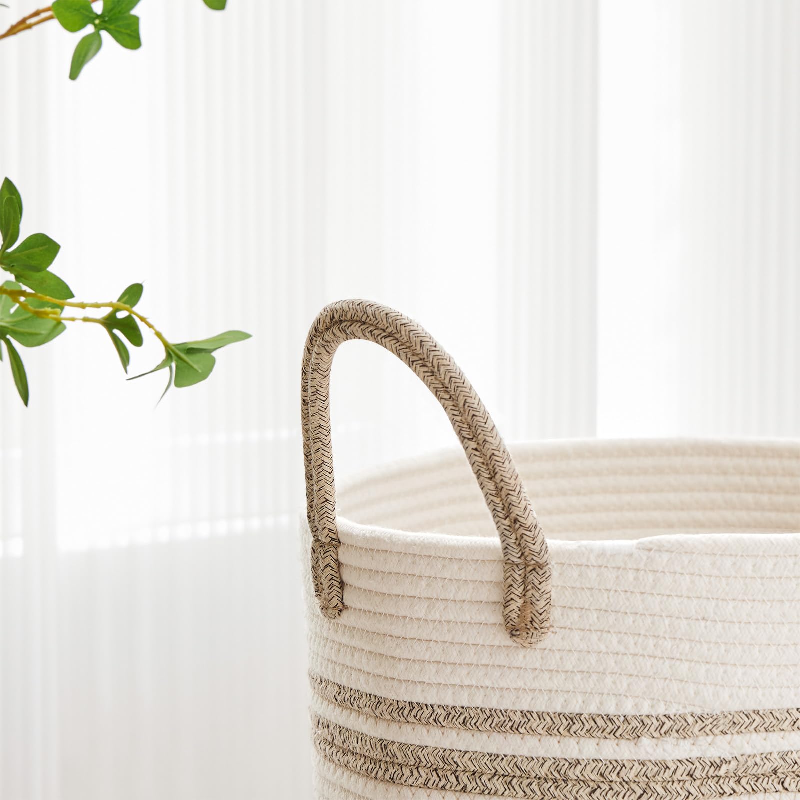 53L Tall Woven Laundry Basket Hamper