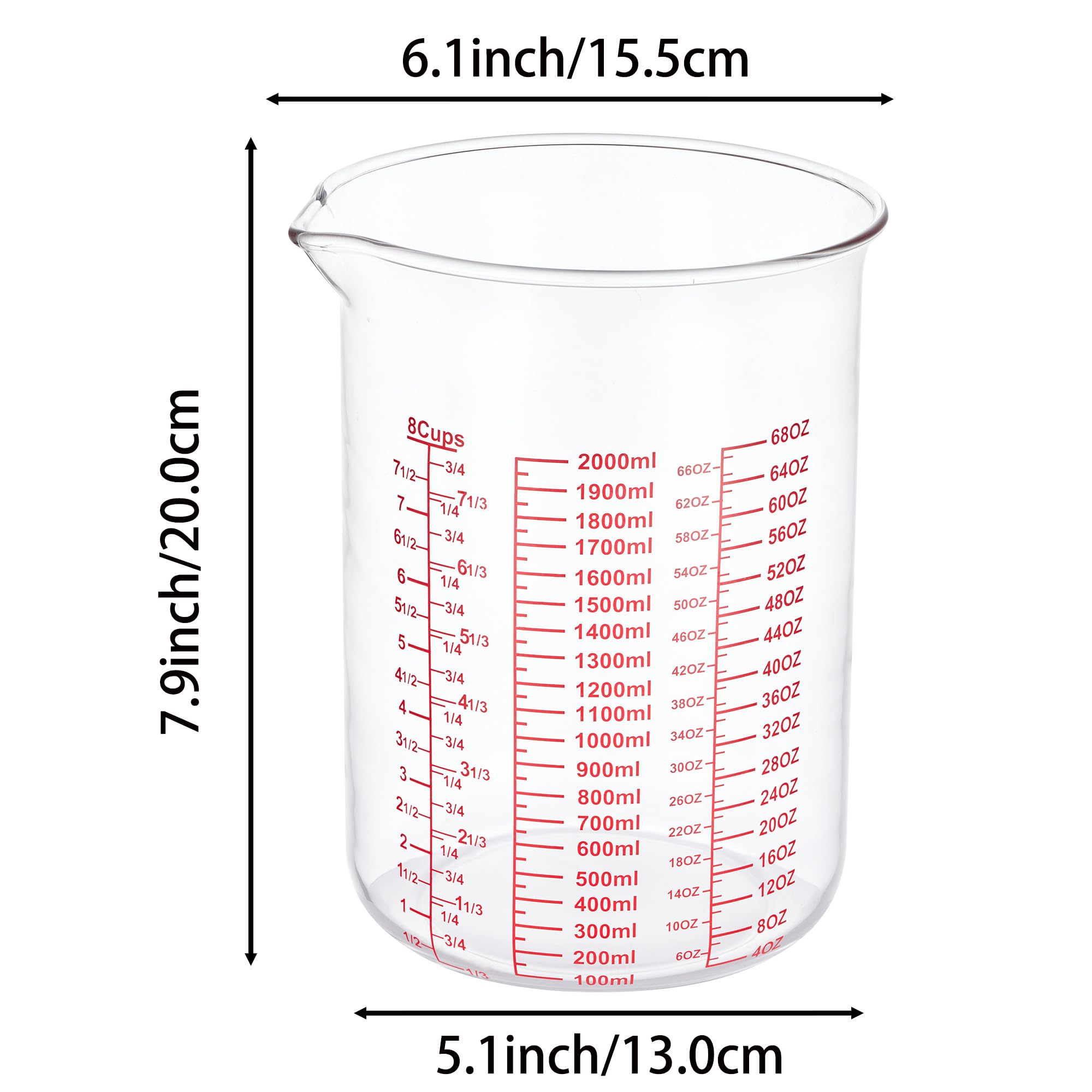 High Borosilicate Glass Measuring Cup