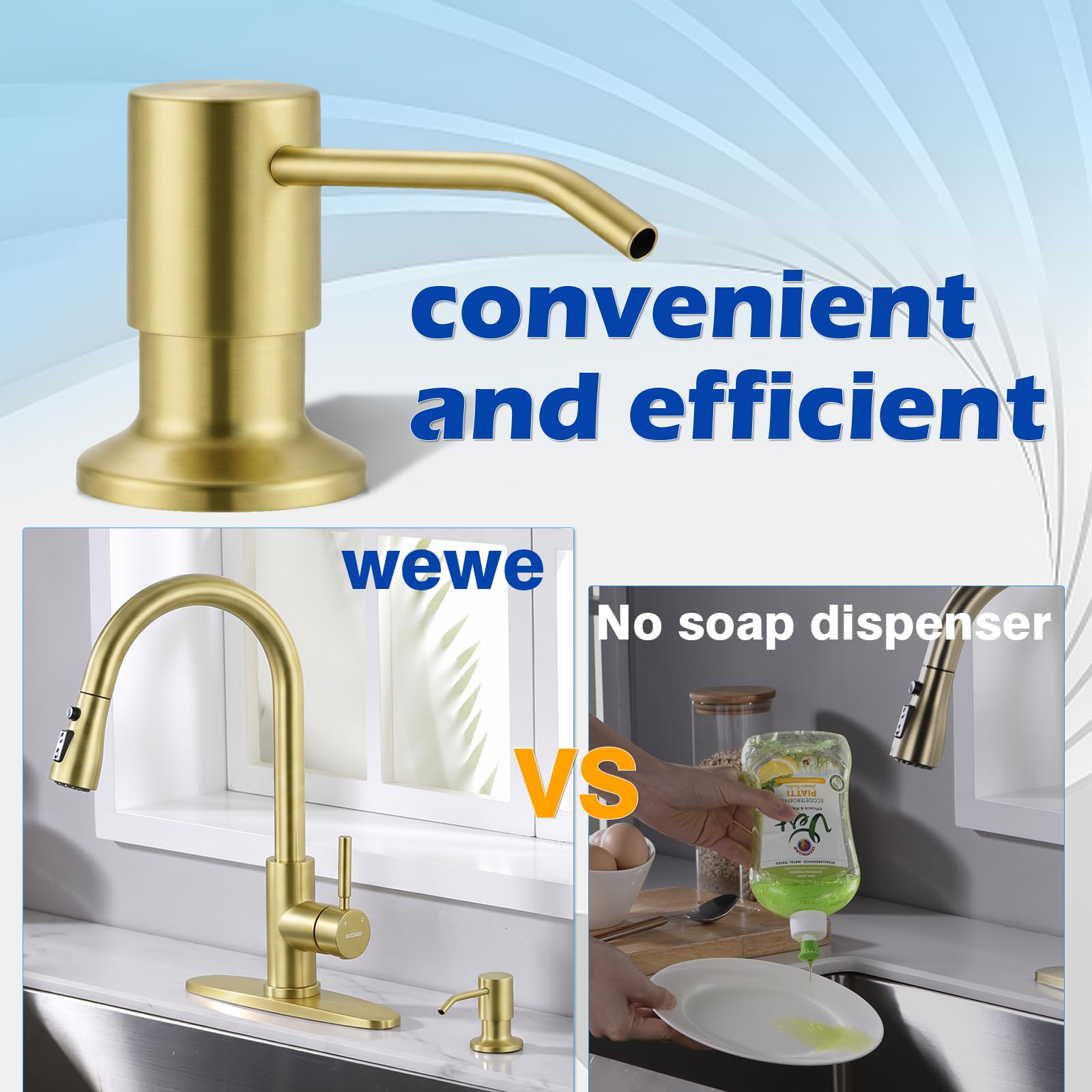 Gold Soap Dispenser for Kitchen Sink WEWE