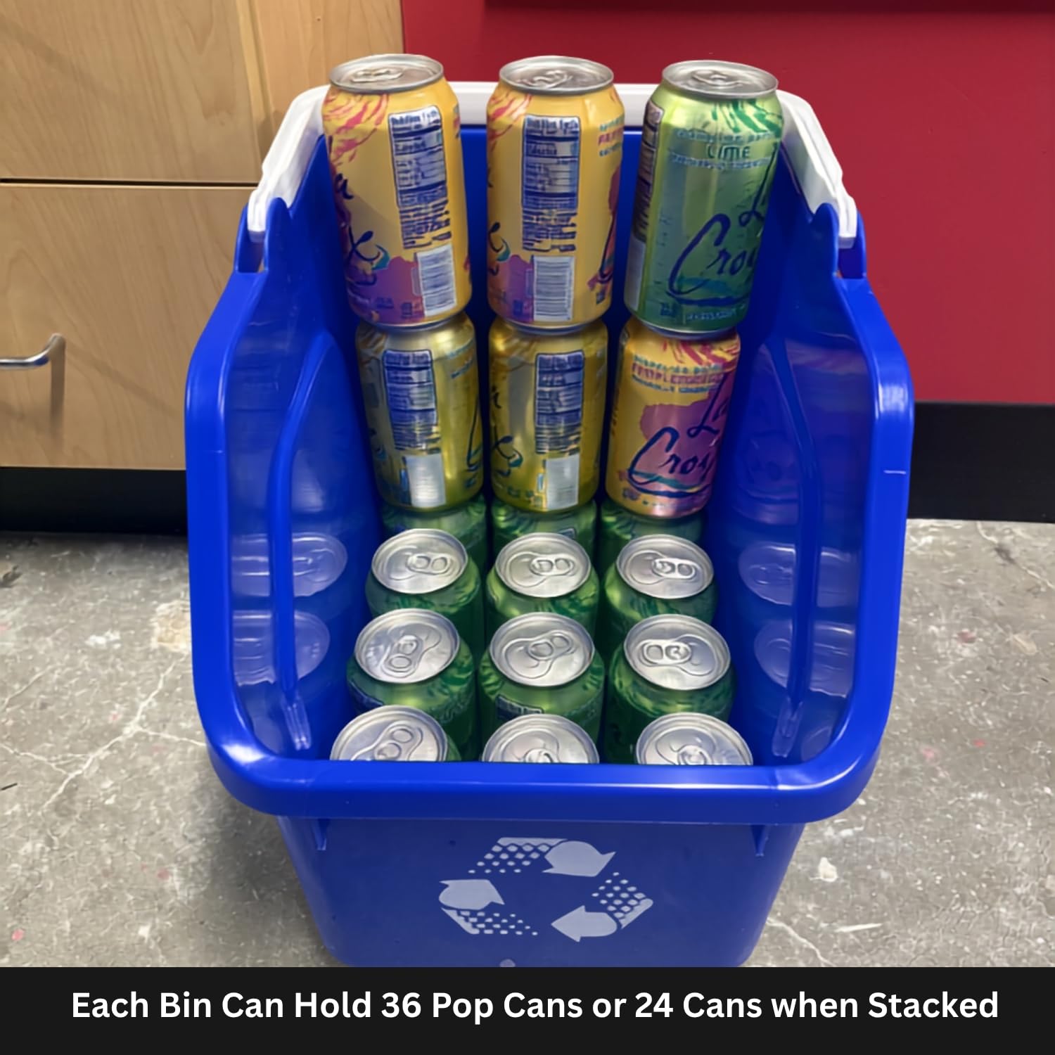 Multi Bin Recycling System with Three Stackable 6 Gallon Small (3 Count)