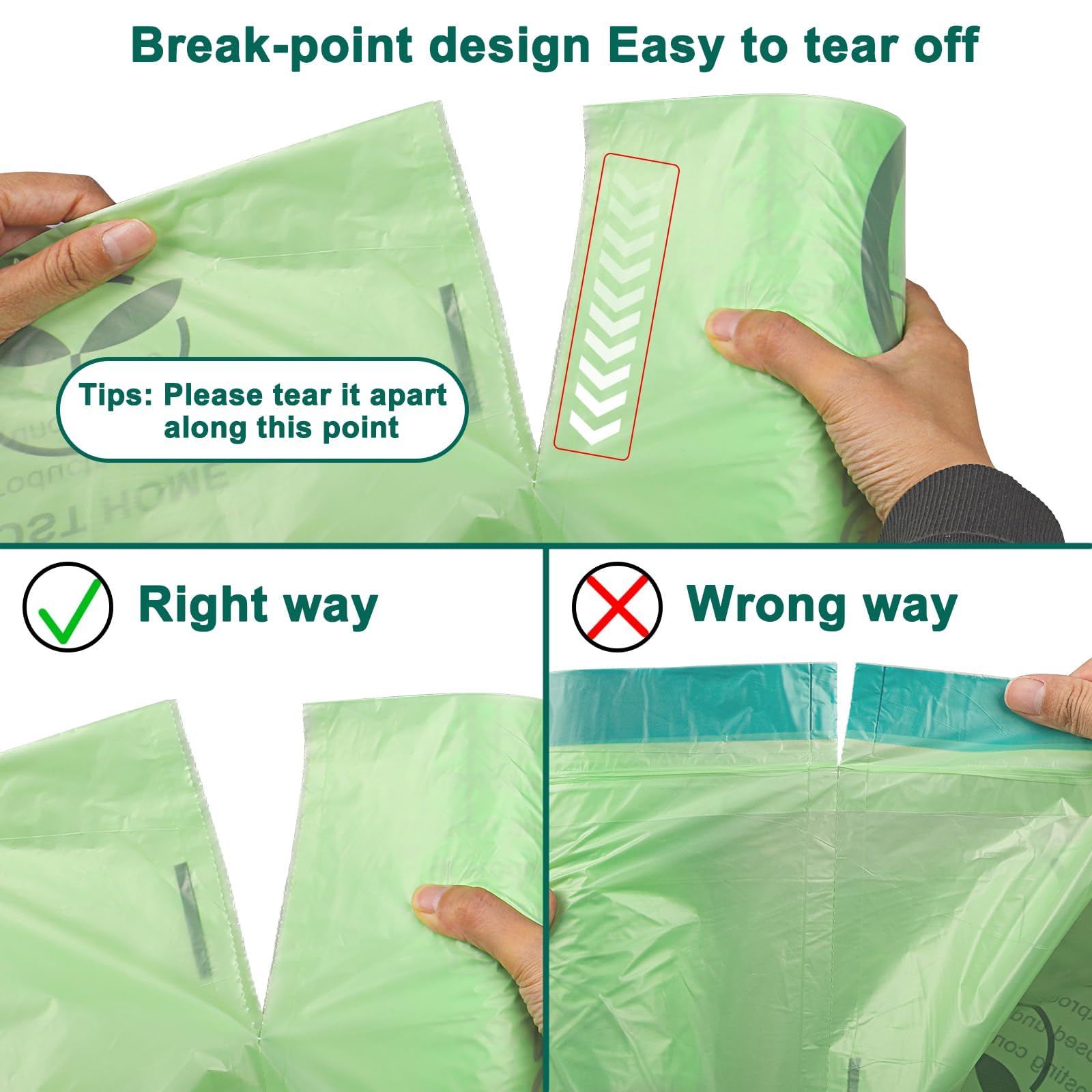 13 Gallon 200 Count Compostable Trash Bags with Home (50 Count)