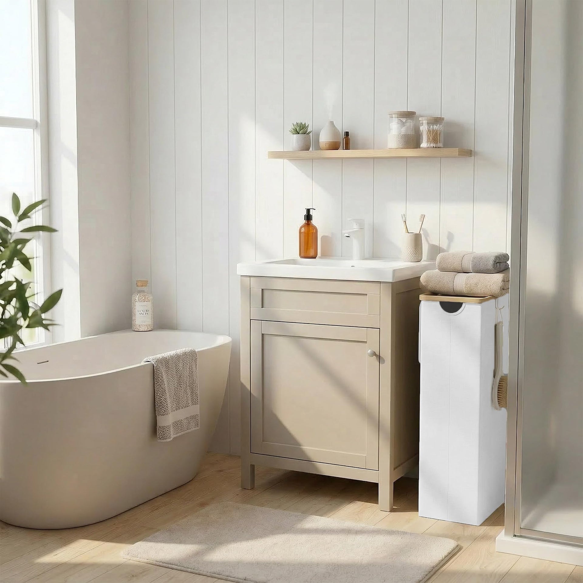 Slim Laundry Basket with Lid