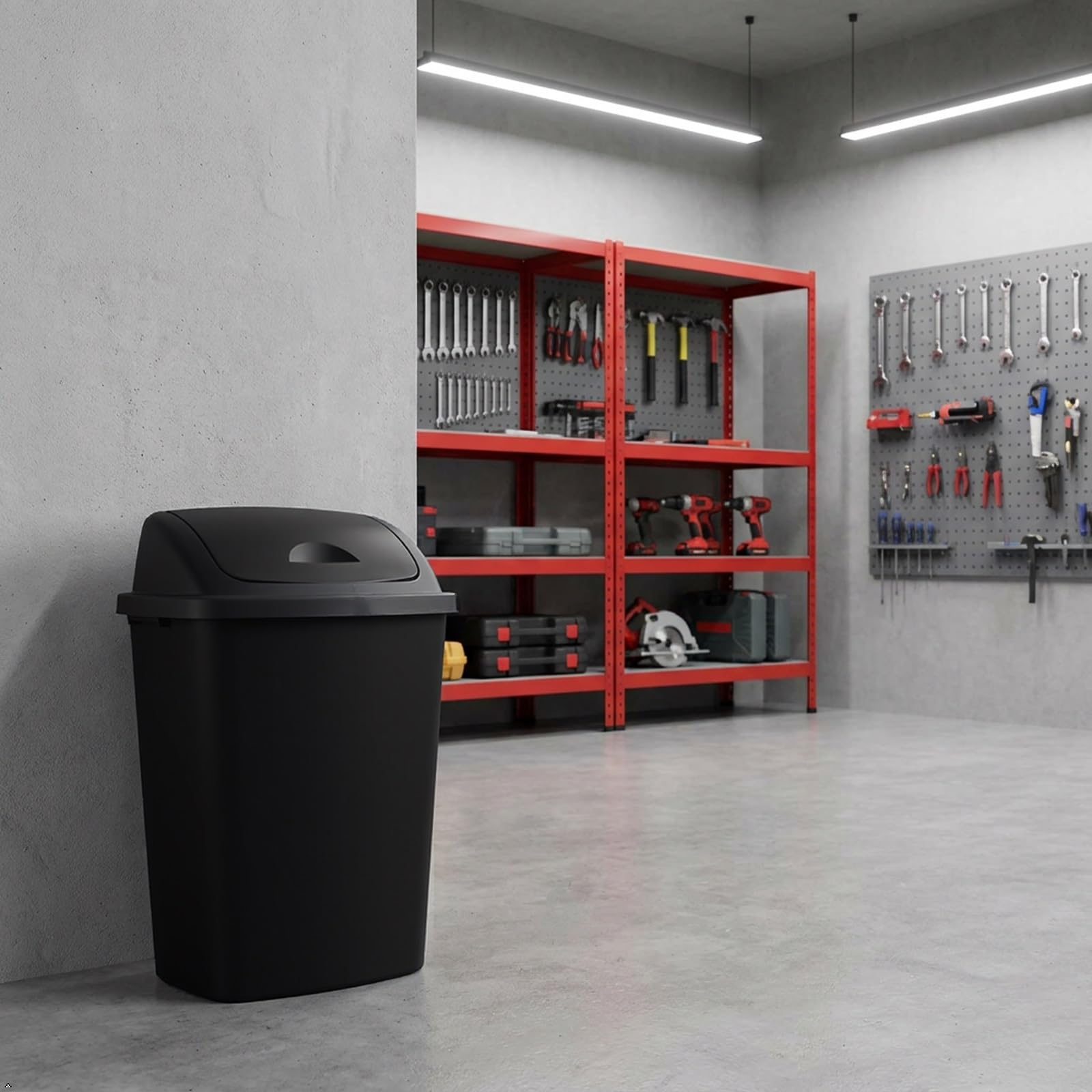 18 Gallon Large Swing Top Trash Can (4 Count)
