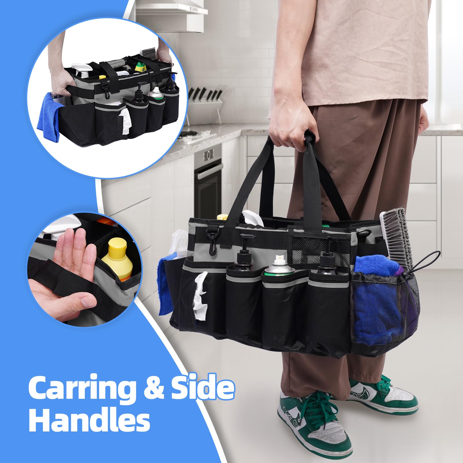 2 Large Cleaning Supplies Bags for Housekeepers for Kitchen (2 Count)