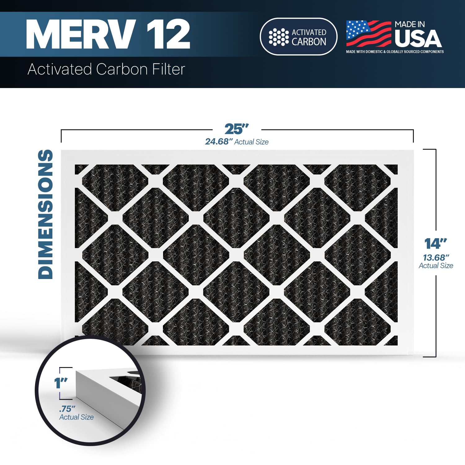 TruFilter 14x25x1 MERV 12 Odor Defense (6 Count)