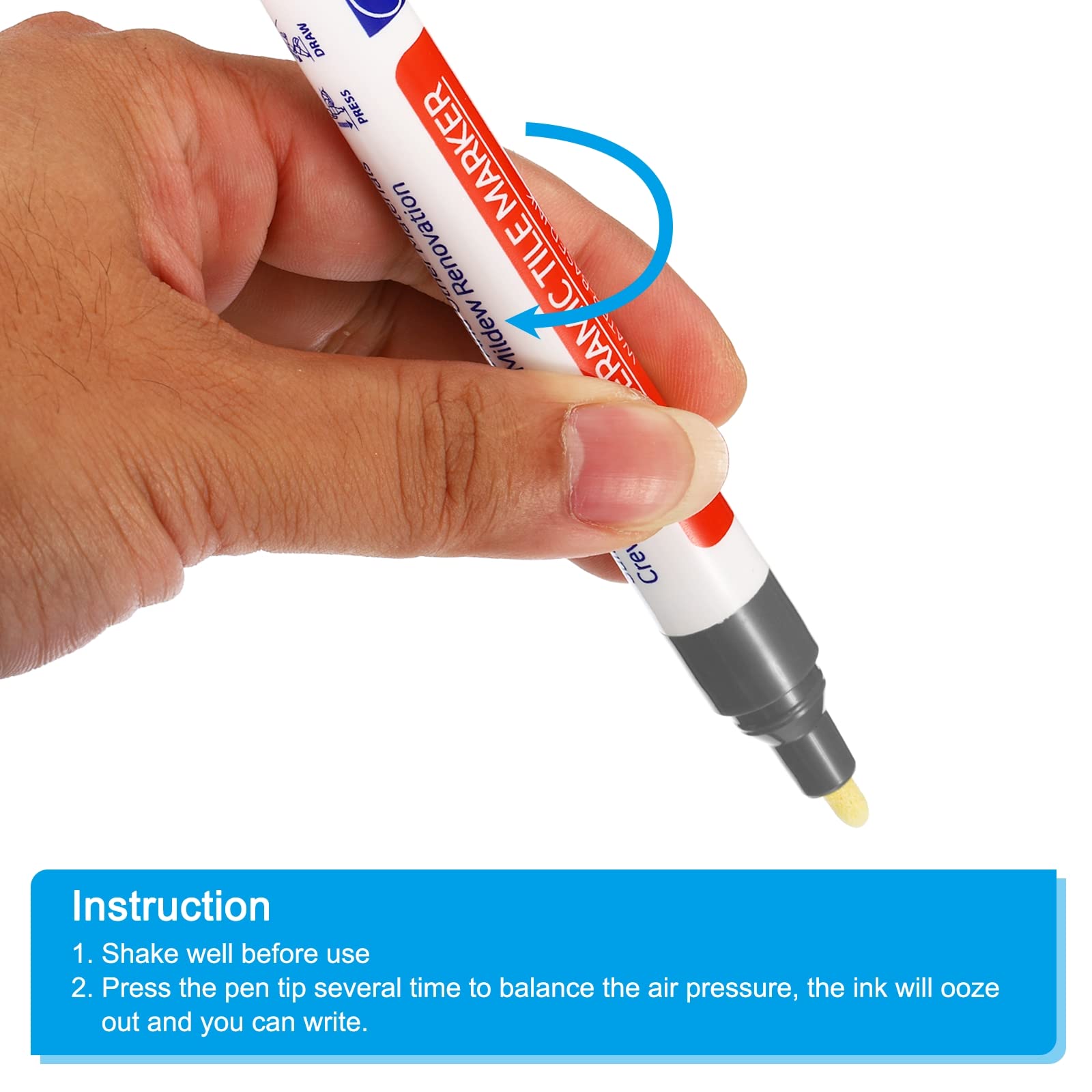 Grout Pen 4 Pack Grey Tile Marker Waterproof Grout Sealer Pen Tile Repair Pens Paint Pens for Wall Floor Bathroom Kitchen Refresh (4 Count)