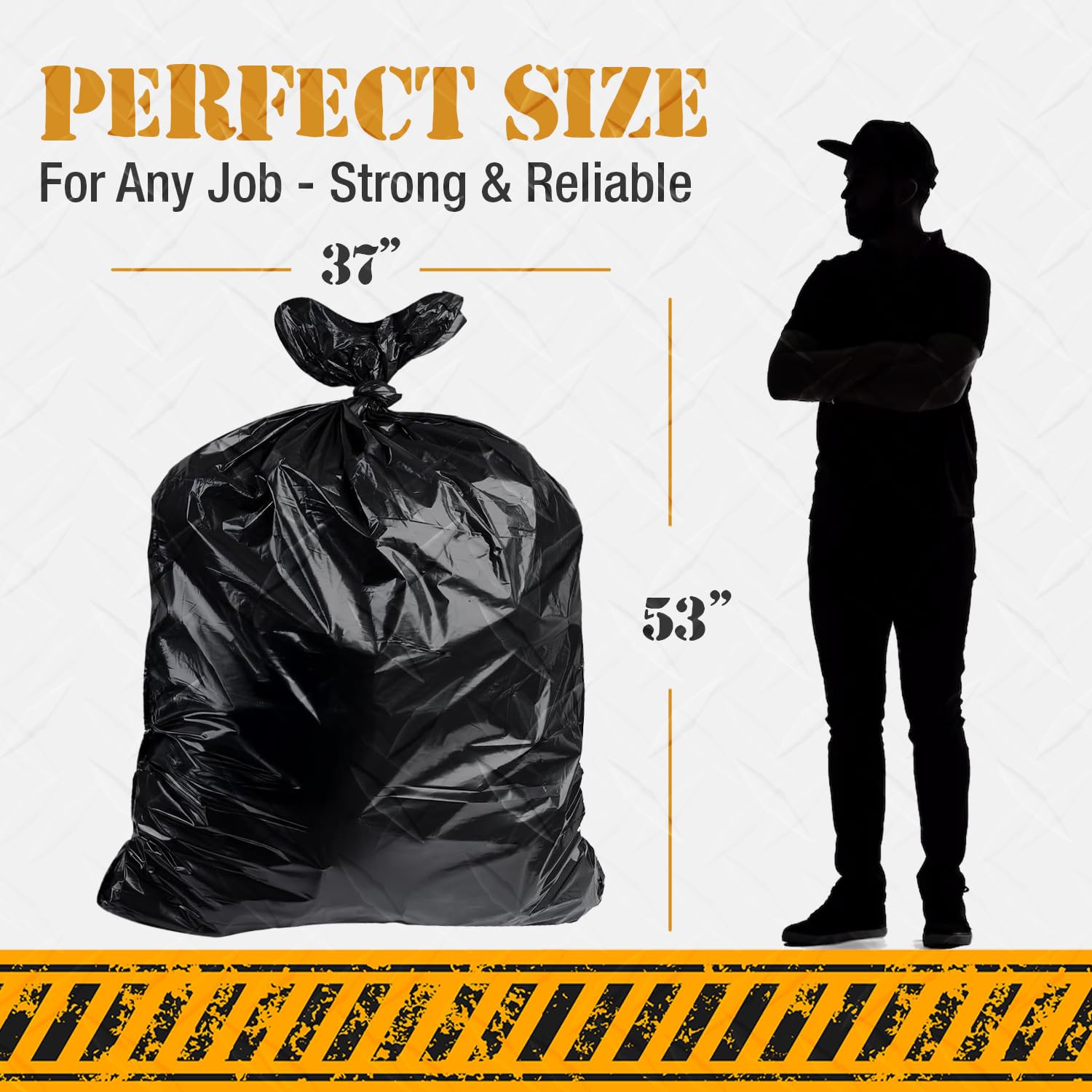 Extra Heavy Duty Black Contractor Garbage Bags 55 Gallon (50 Count)