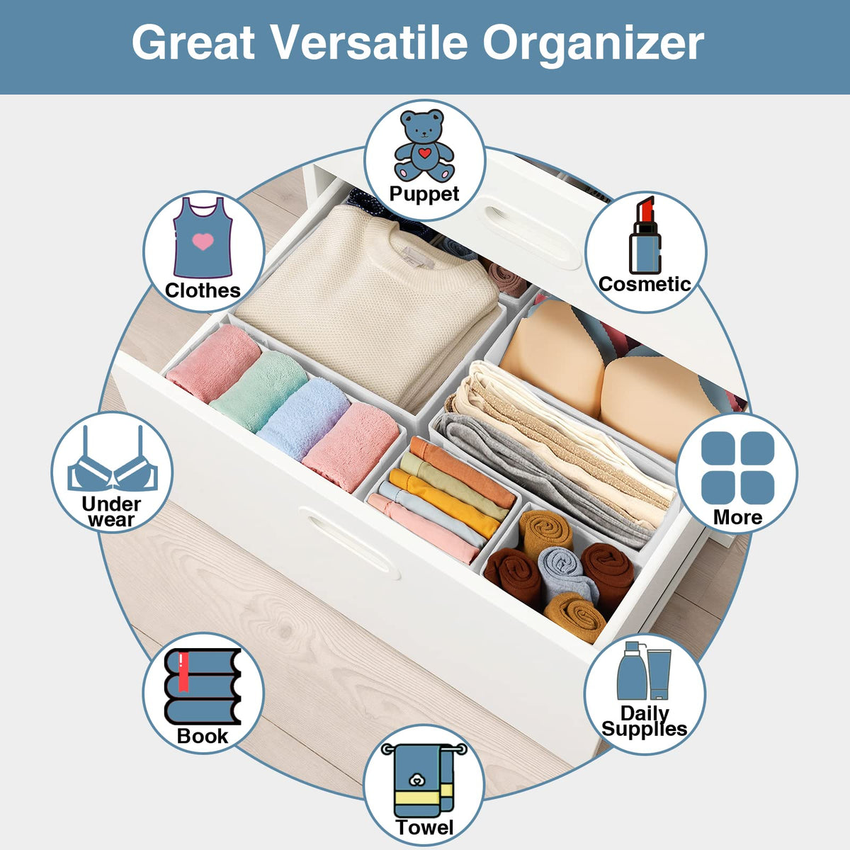 Drawer Organizer Clothes (8 Count)
