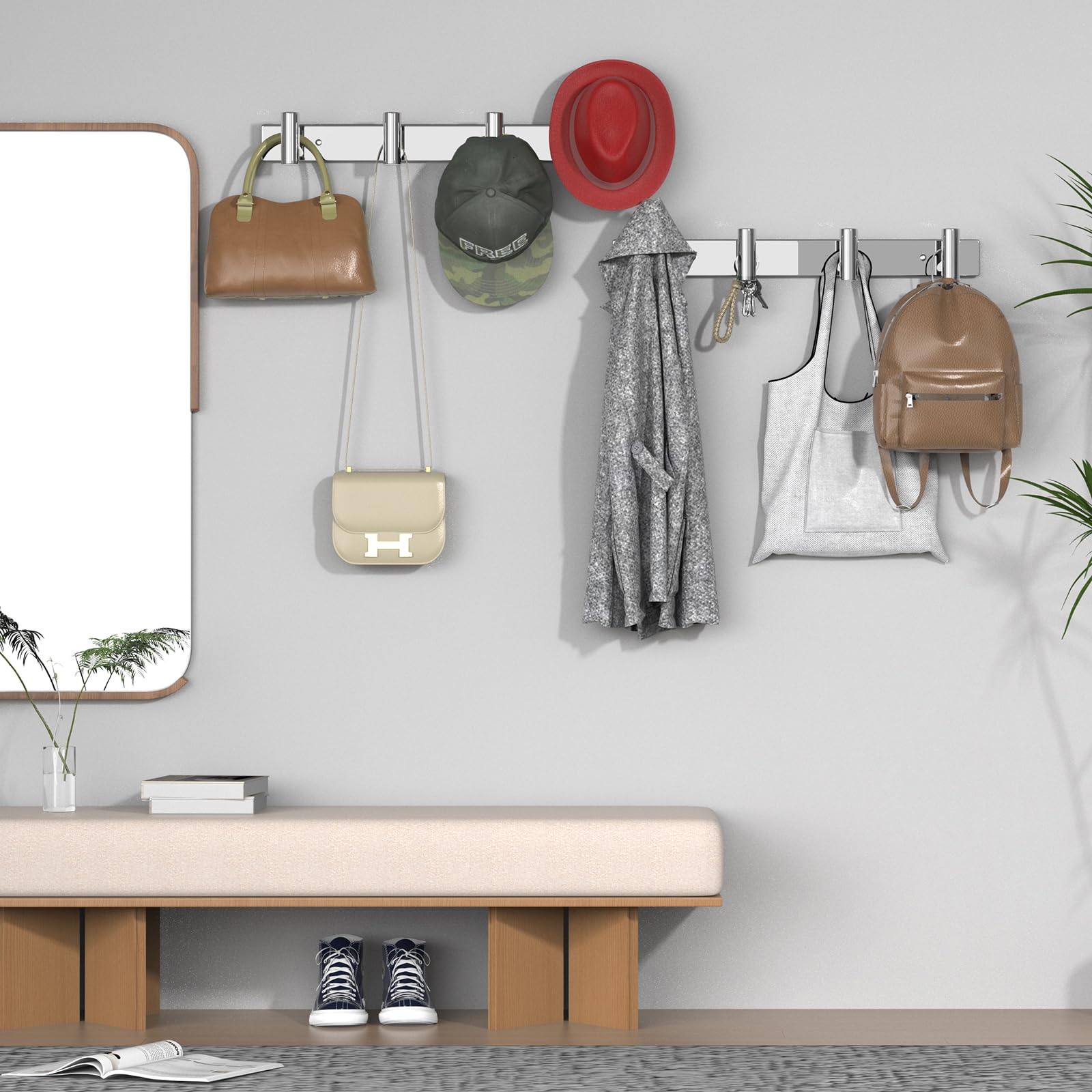 Hat and Coat Wall Mount Rack