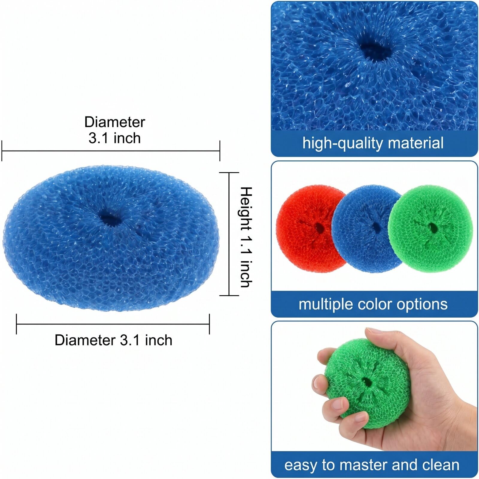 15 Pcs Plastic Dish Scrubbers (15 Count)