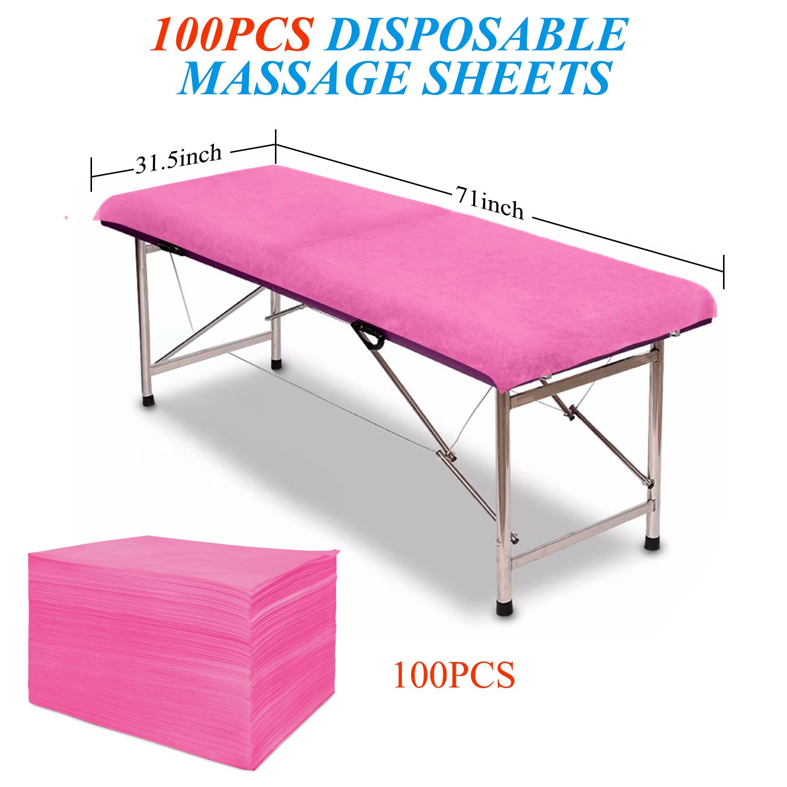 100Pcs Disposable Massage Table Sheets 31.5" x 71" Non (100 Count)