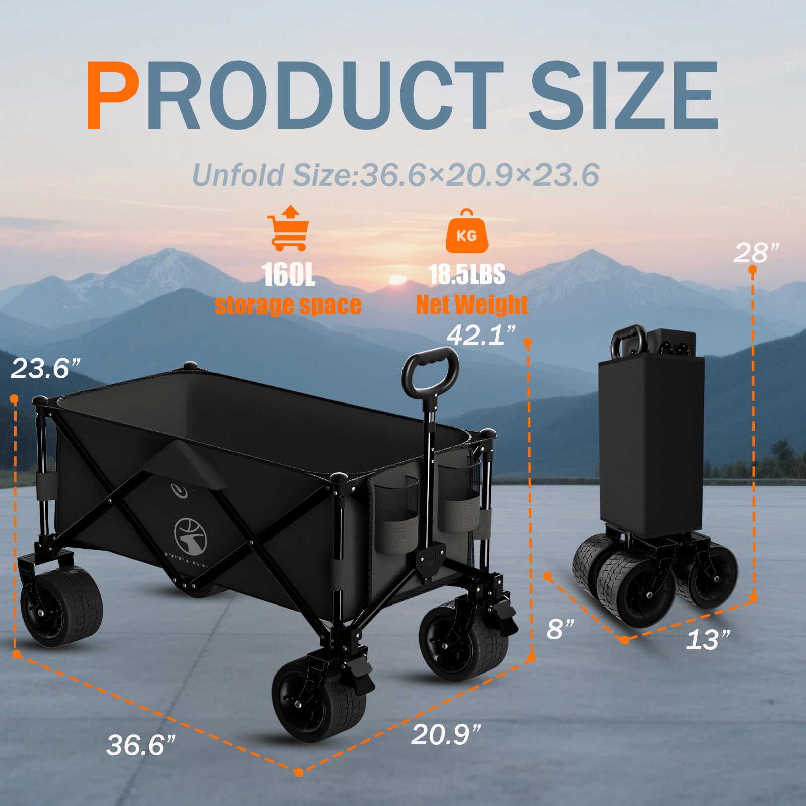 Folding Beach Wagons Carts Foldable