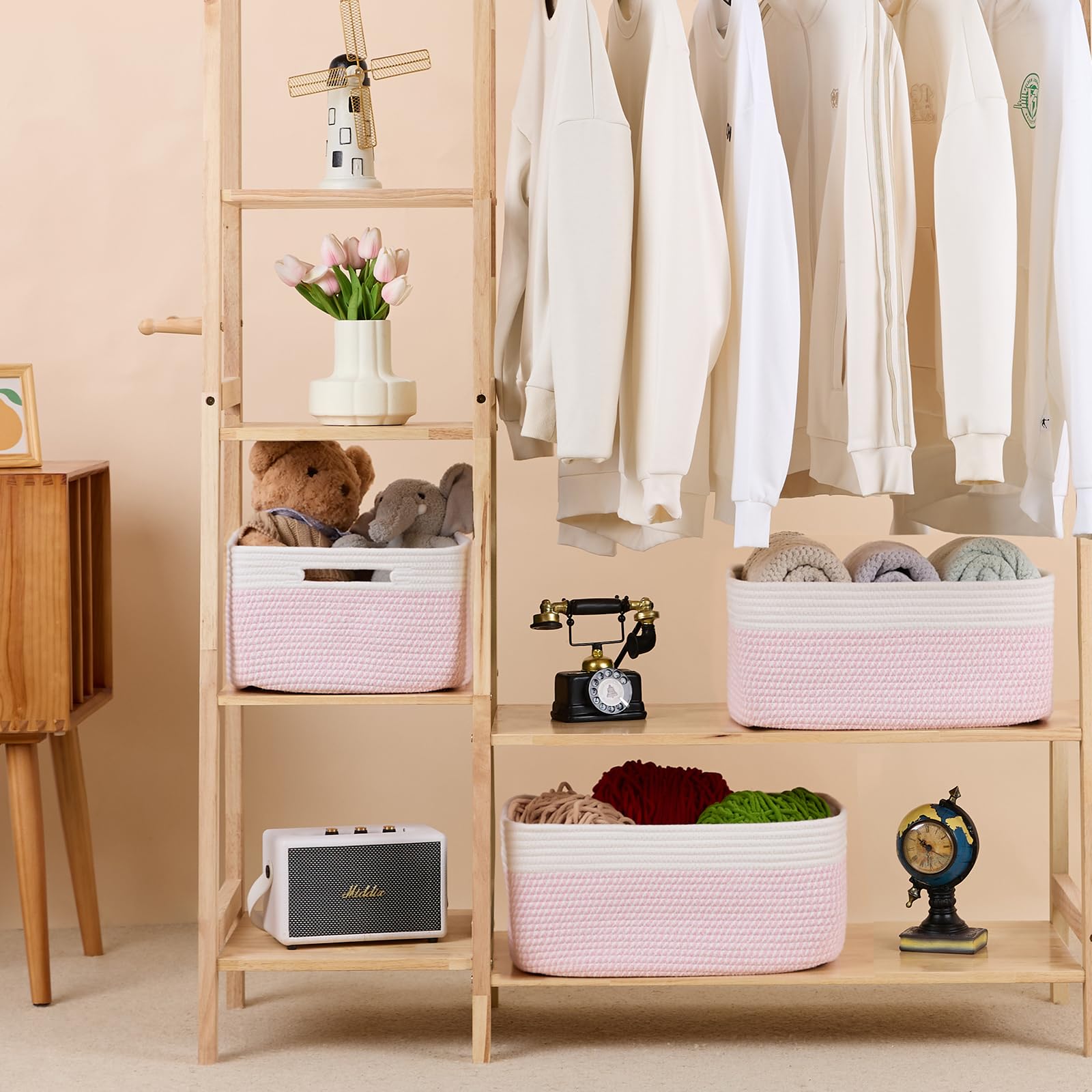 Large Storage Baskets for Shelves (2 Count)