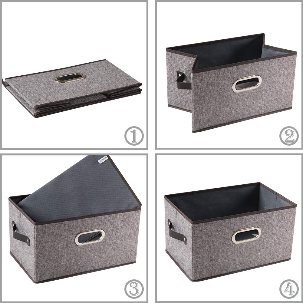 Large Foldable Storage Bins for Shelves [3 (3 Count)