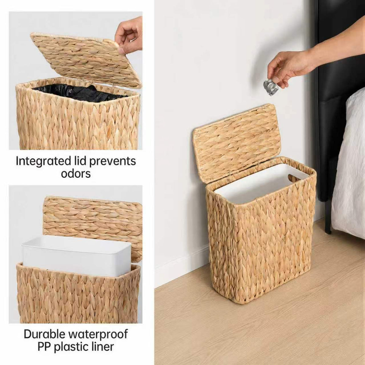 3 Gallon Wicker Trash Can