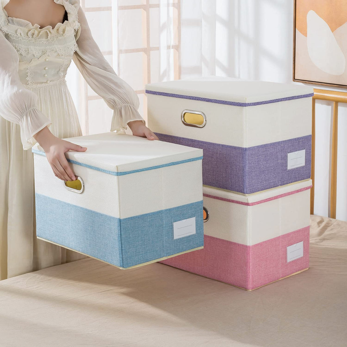 Collapsible Storage Bin with Lid [3 (3 Count)