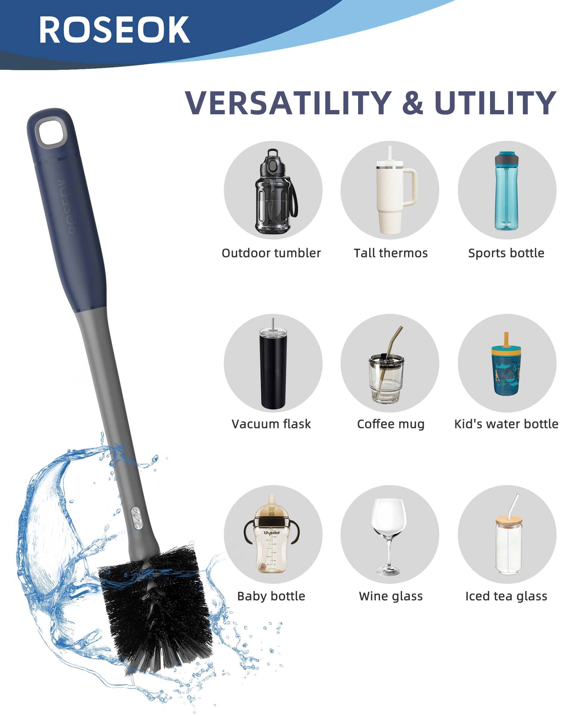 2 in 1 Bottle Brush with Straw Cleaner Brush