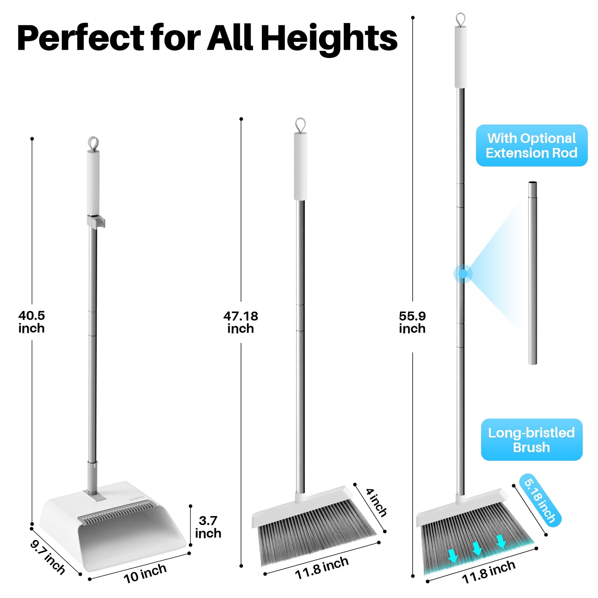 White Broom and Dustpan Set