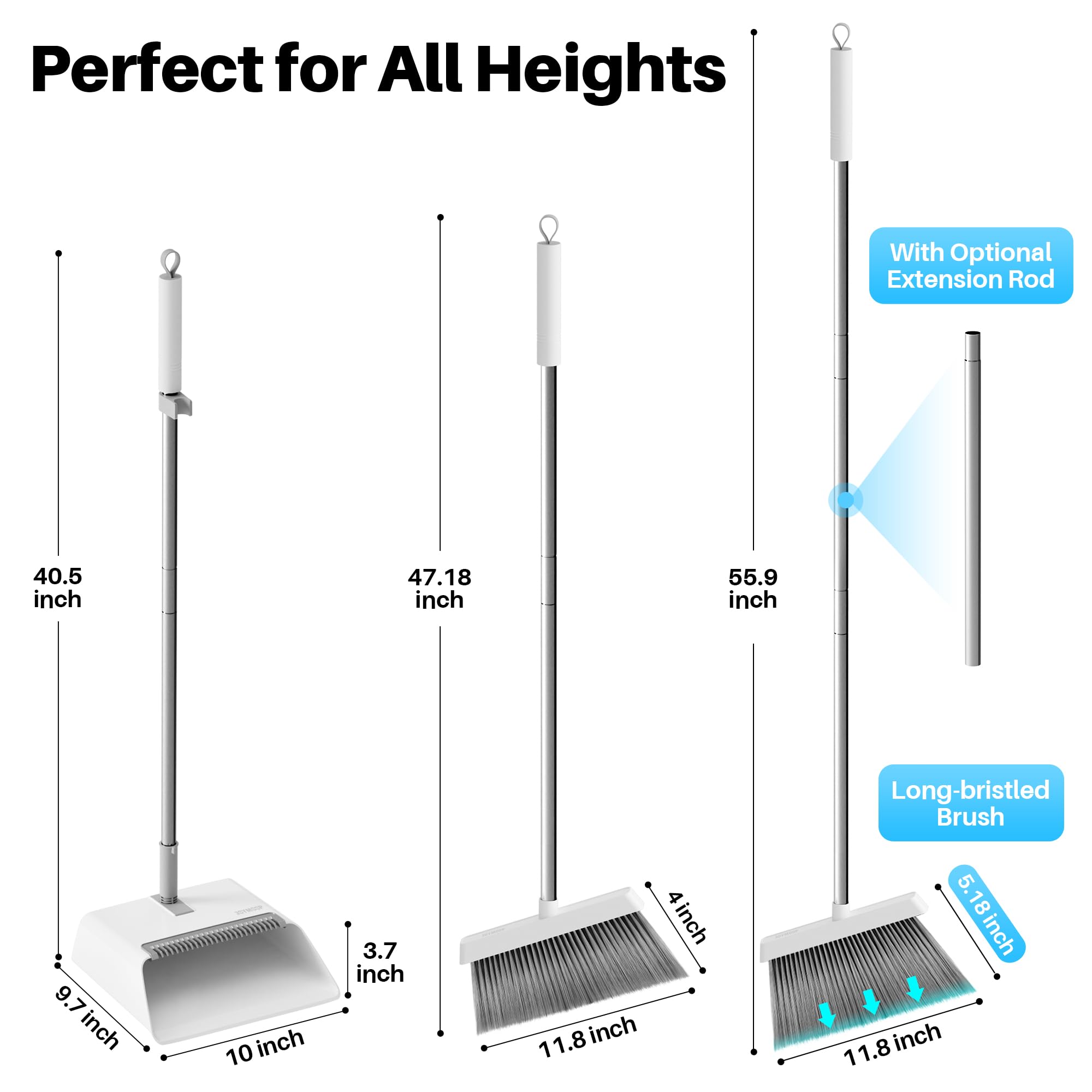 White Broom and Dustpan Set