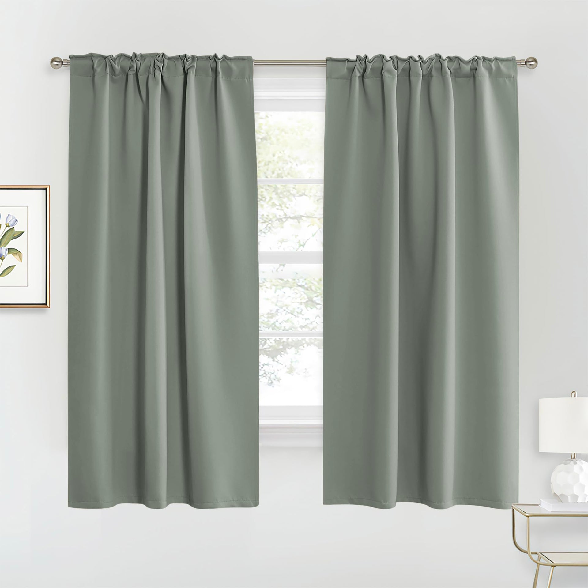 Blackout Curtains for Living Room Farmhouse Bedroom Nursery Office (2 Count)