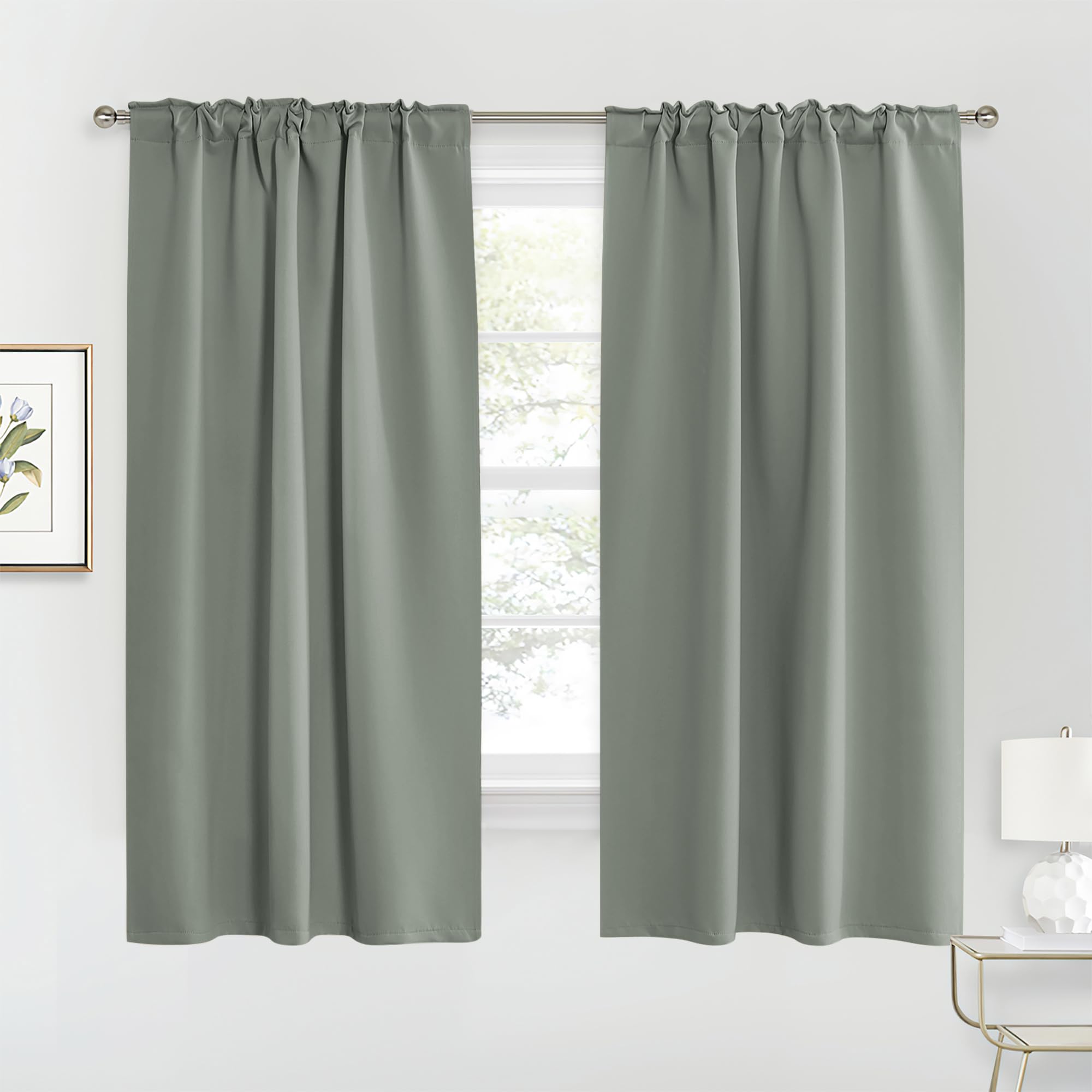 Blackout Curtains for Living Room Farmhouse Bedroom Nursery Office (2 Count)
