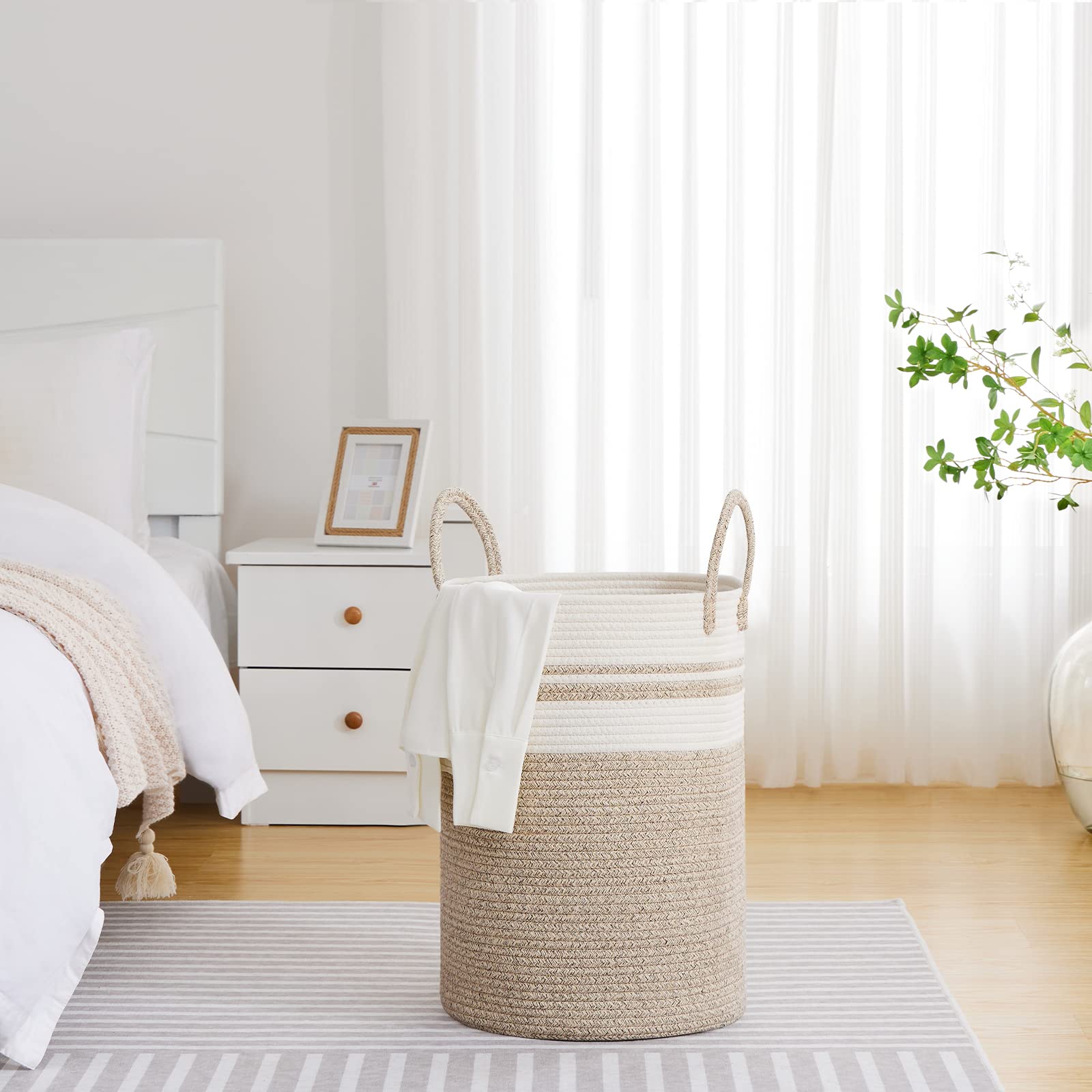 72L Tall Woven Laundry Basket Hamper