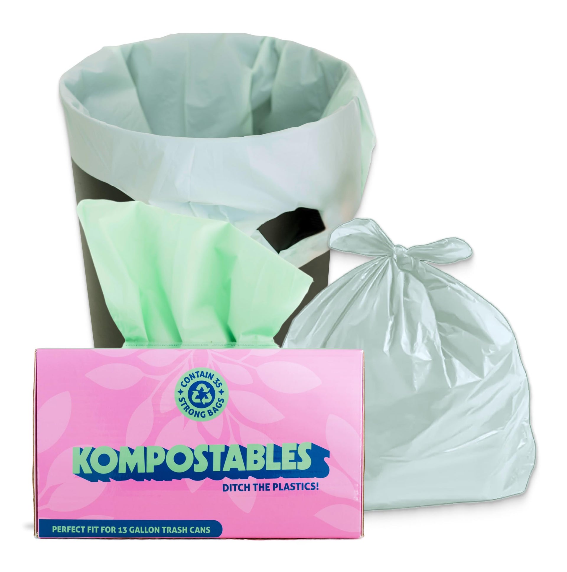 BPI 100% Home Compostable Kitchen Trash Bags (35 Count)