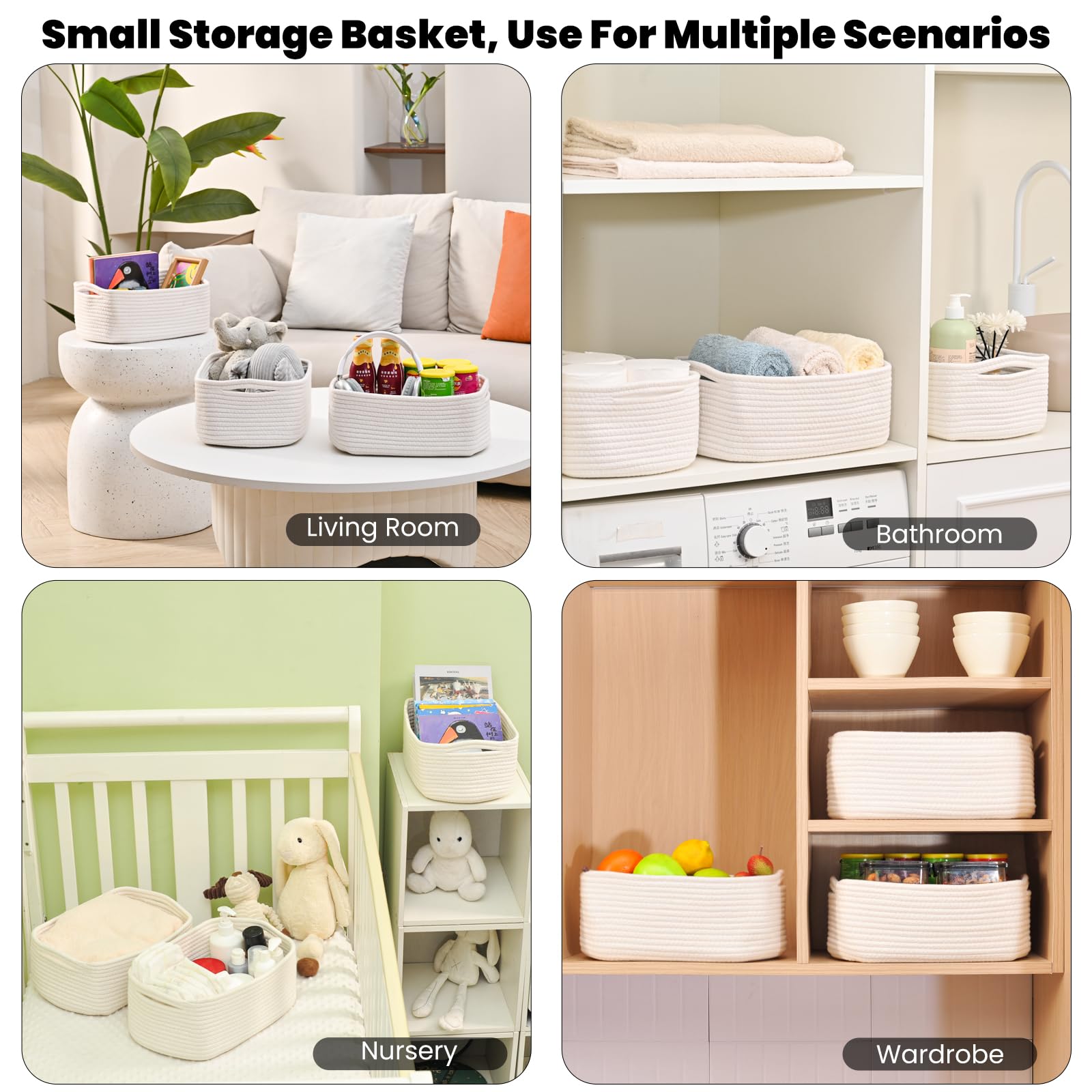 Small Storage Baskets for Organizing (3 Count)