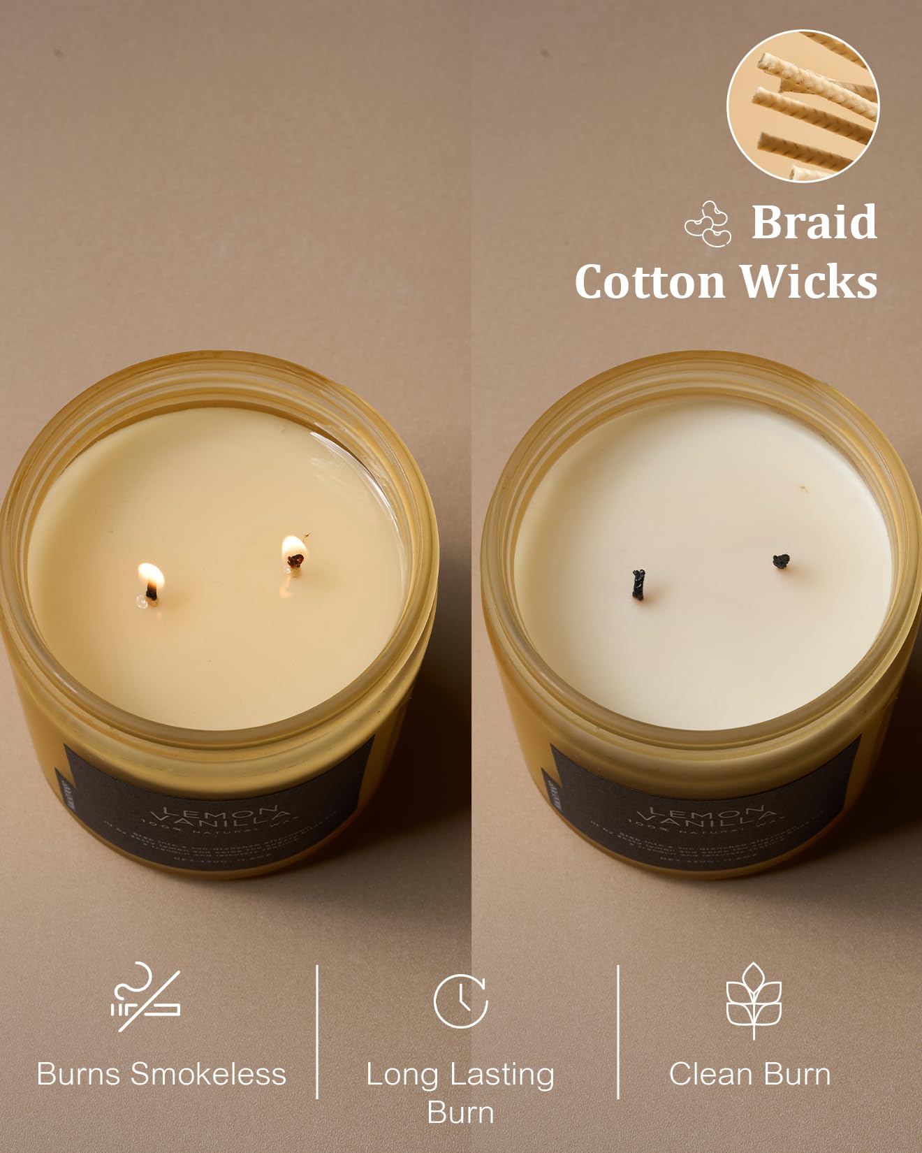 Lemon Vanilla Home Scented Candles (11.6 Ounce)